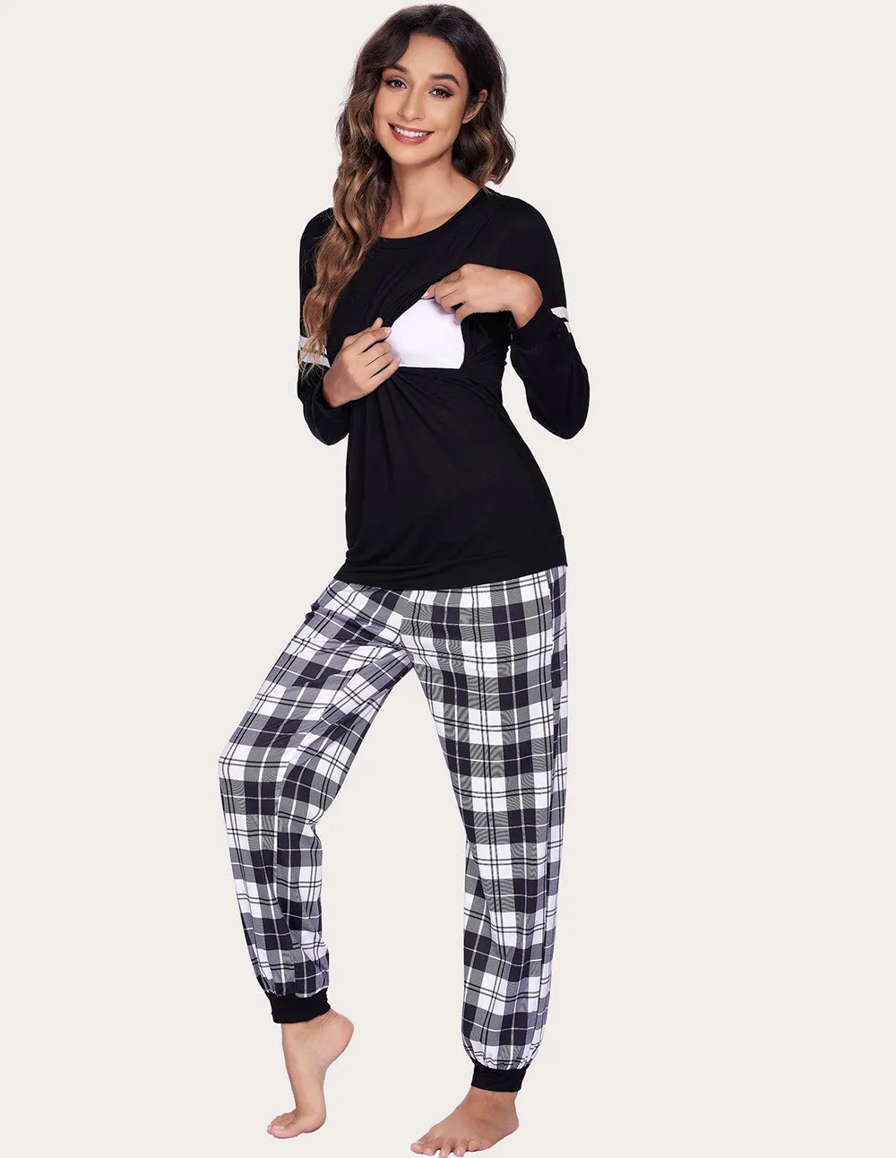 Ekouaer Breastfeeding Nursing Pajamas Set (US Only)