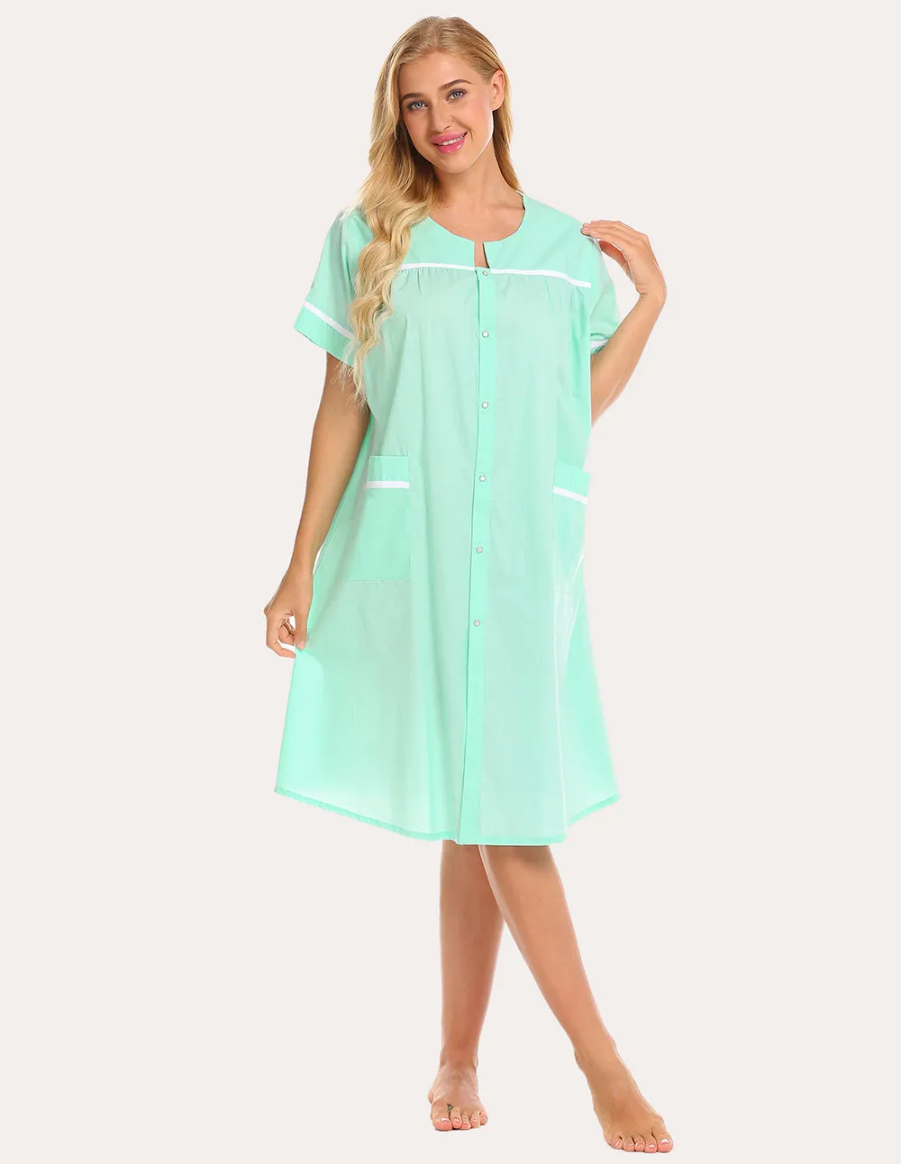 Ekouaer Cotton House Dress Nightgown (US Only)