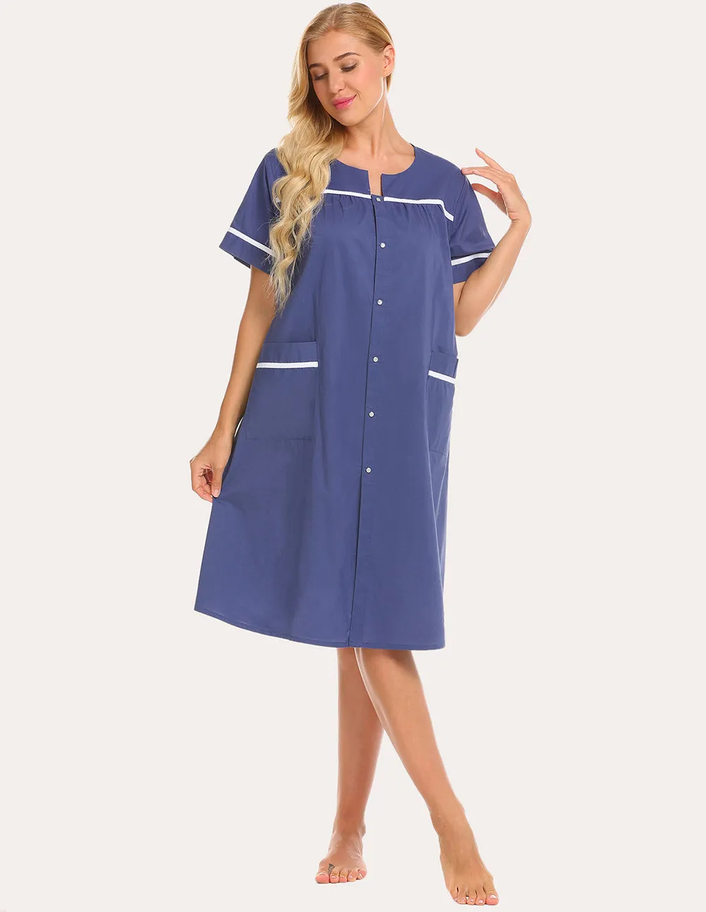 Ekouaer Cotton House Dress Nightgown (US Only)