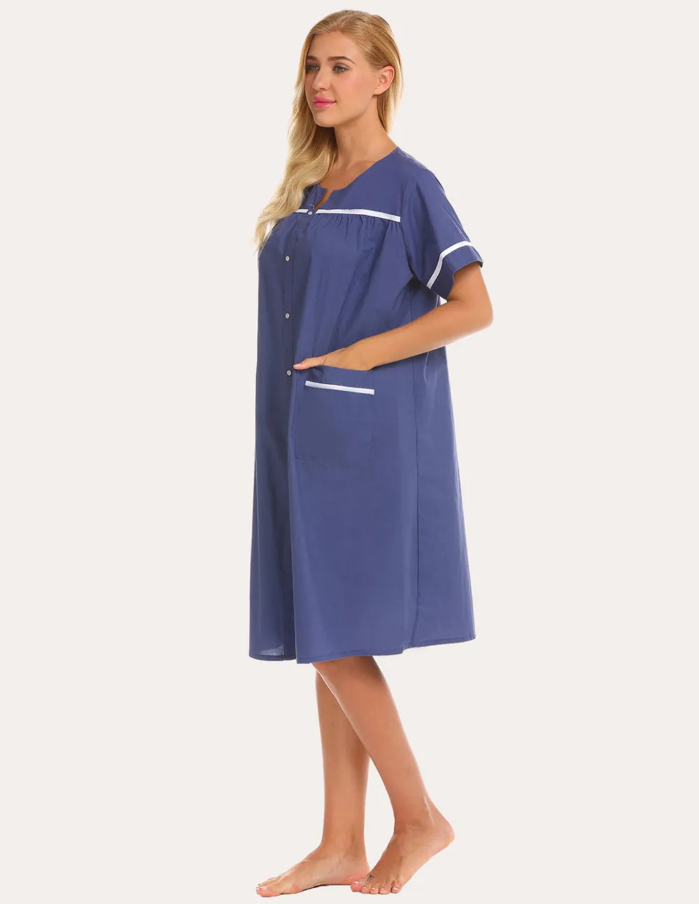 Ekouaer Cotton House Dress Nightgown (US Only)