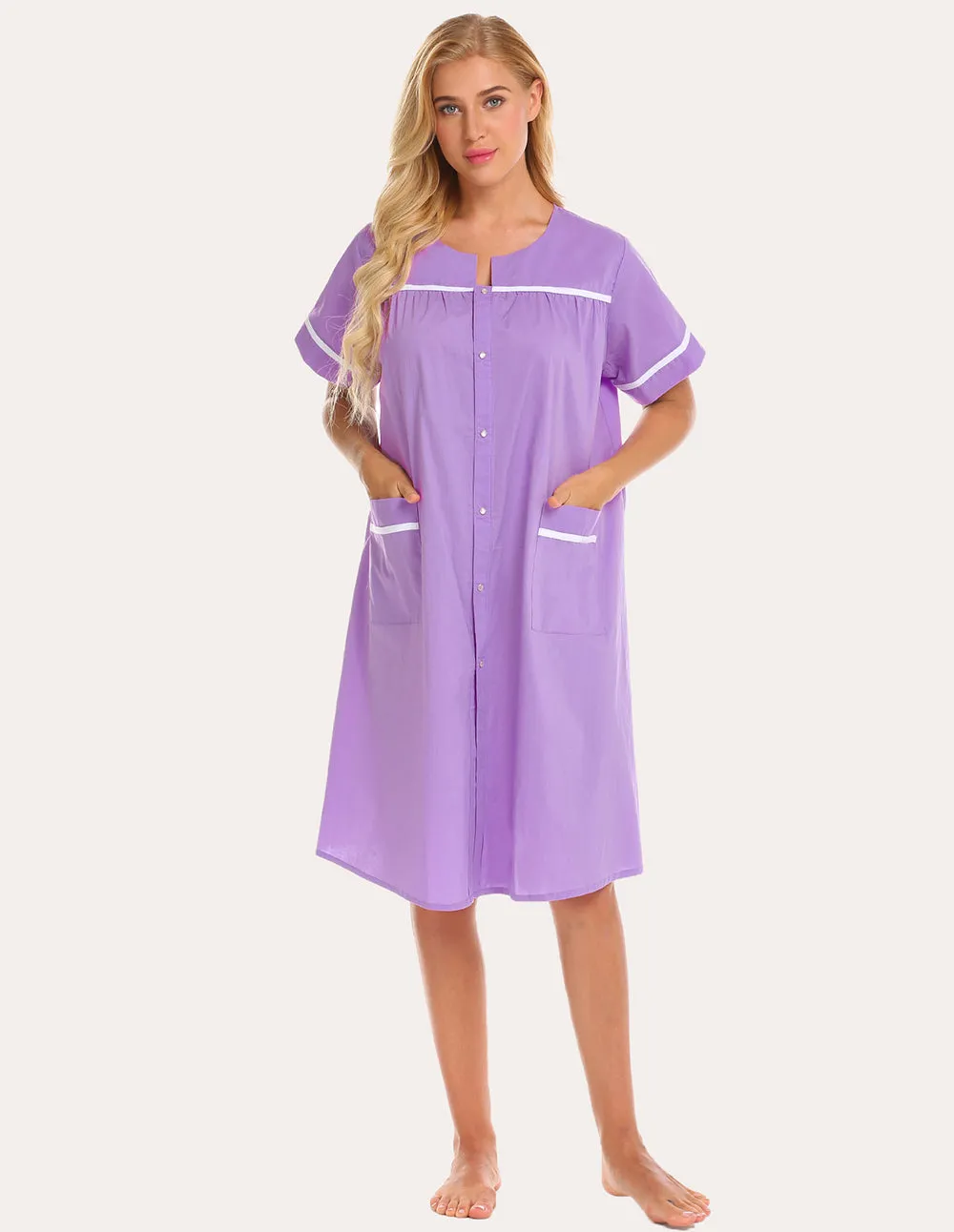Ekouaer Cotton House Dress Nightgown (US Only)