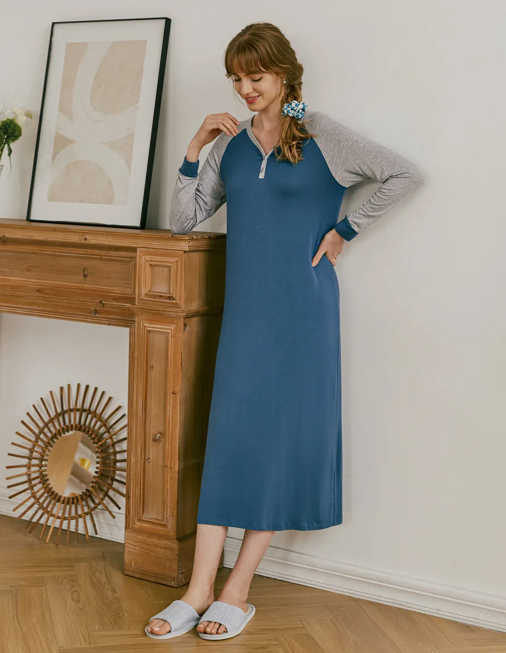 Ekouaer Henley Sleep Dress (US Only)