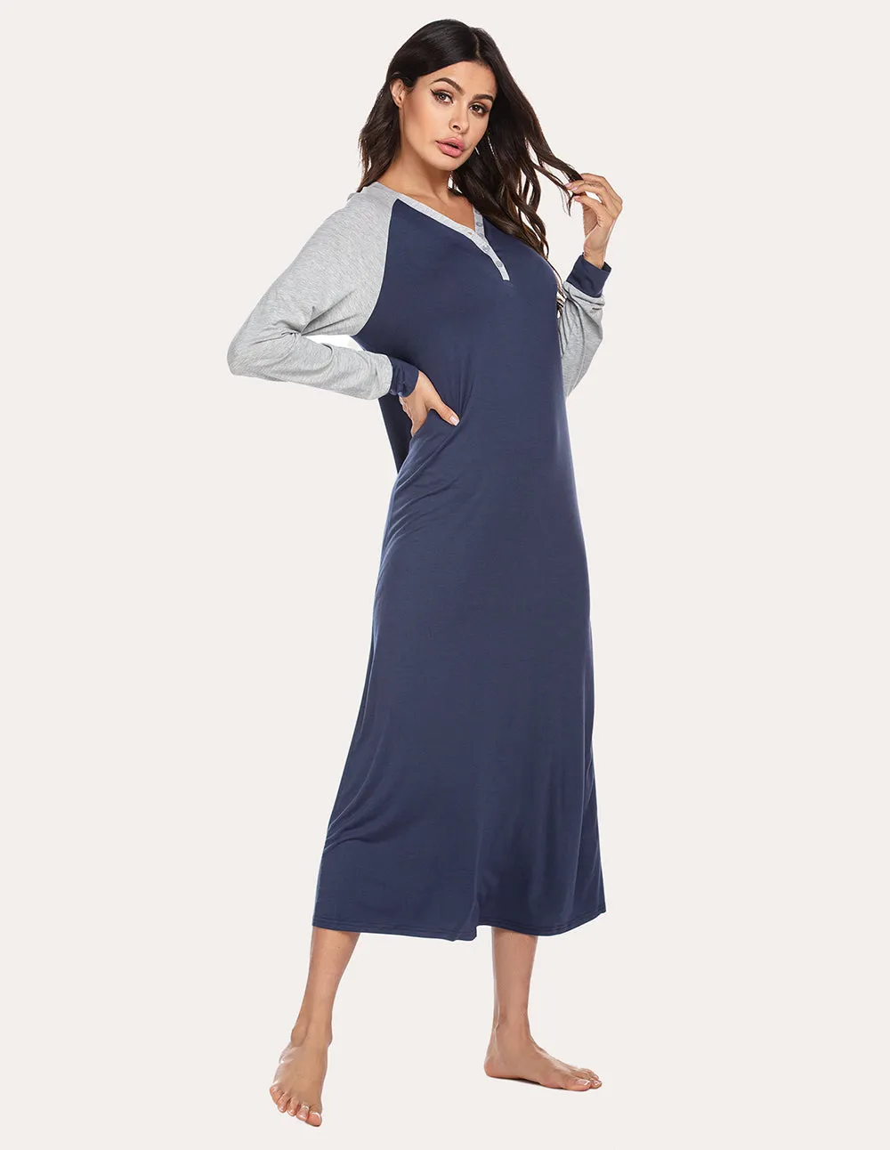 Ekouaer Henley Sleep Dress (US Only)