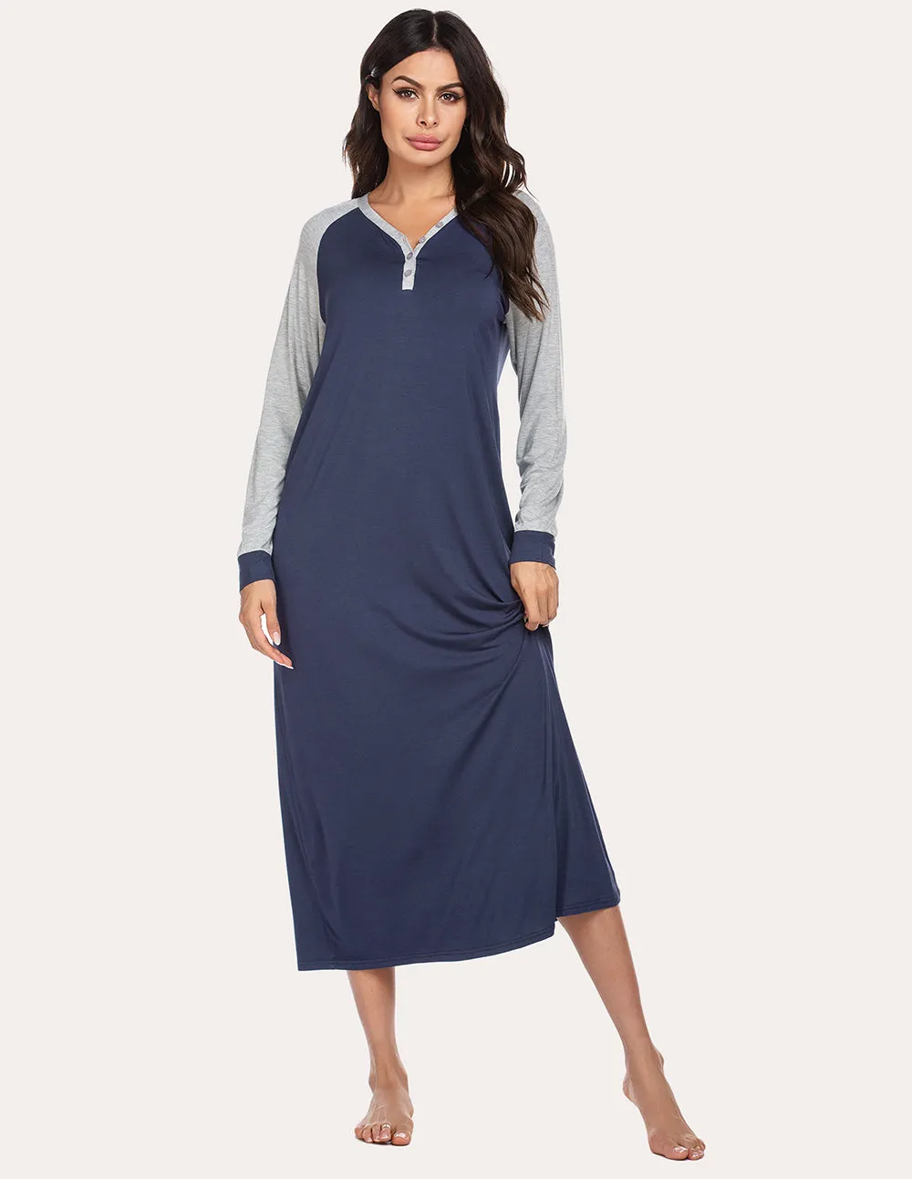 Ekouaer Henley Sleep Dress (US Only)