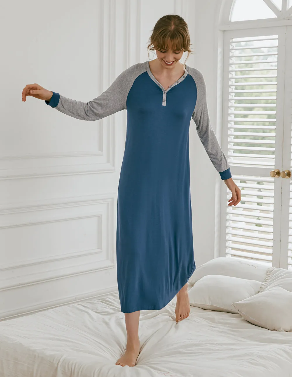 Ekouaer Henley Sleep Dress (US Only)