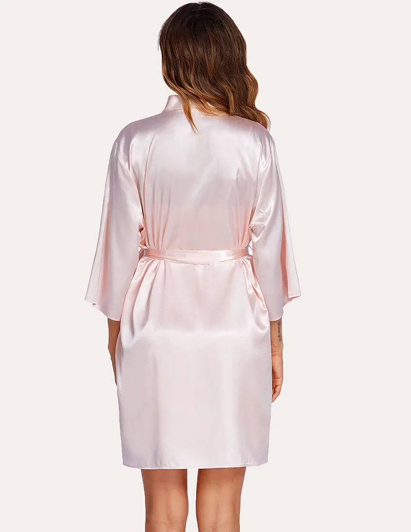 Ekouaer Silk Satin Cami Nightdress with Robe (US Only)