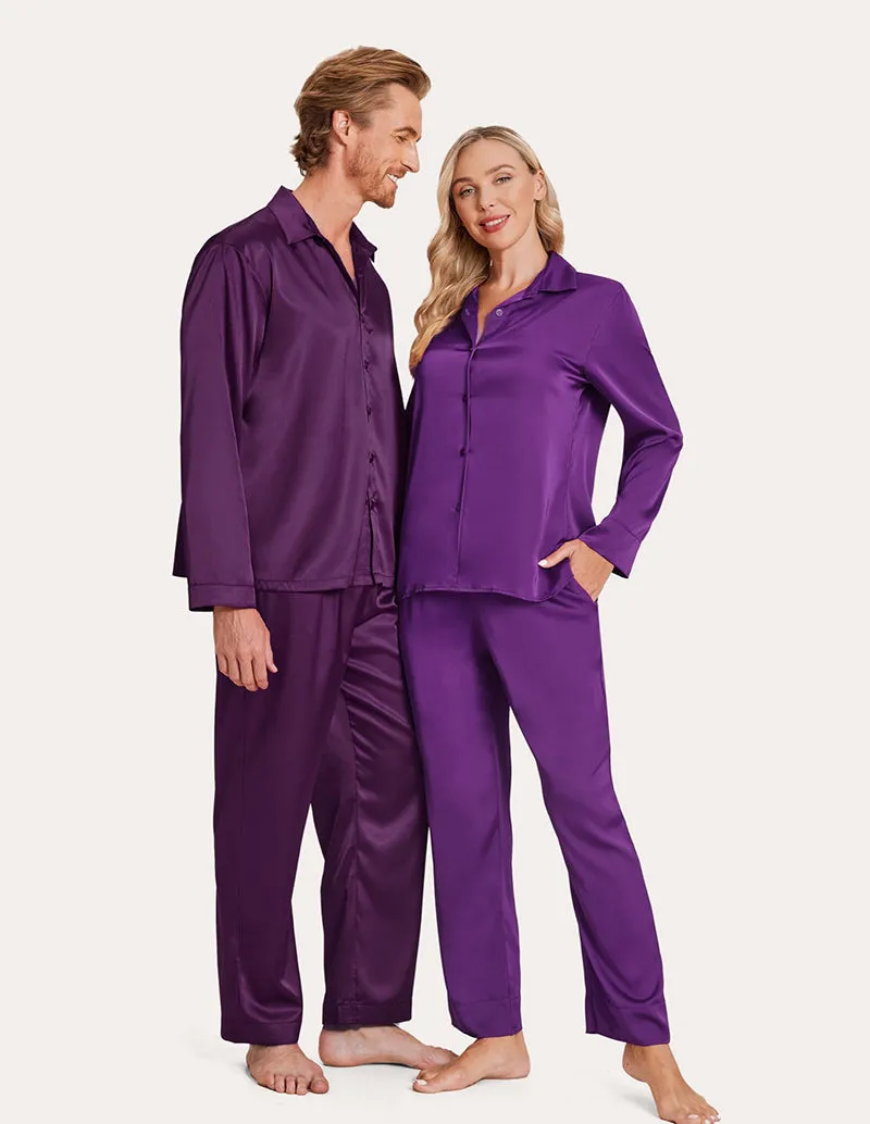 Ekouaer Silk Satin Matching Couples Pajamas Set (US Only)