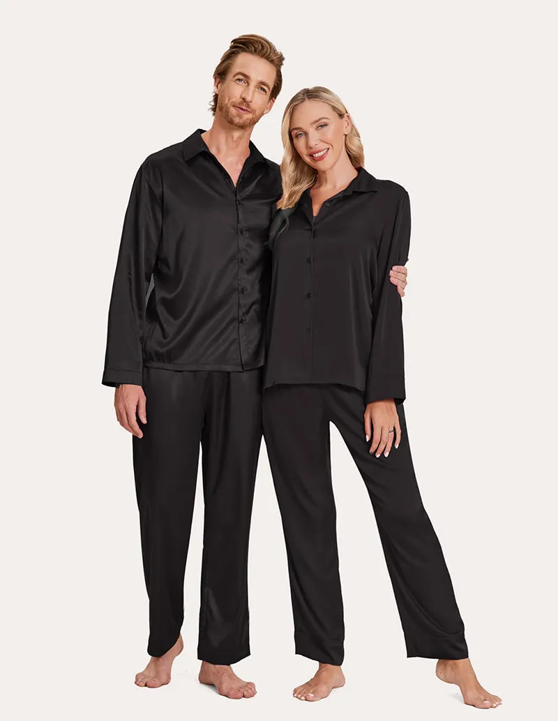 Ekouaer Silk Satin Matching Couples Pajamas Set (US Only)