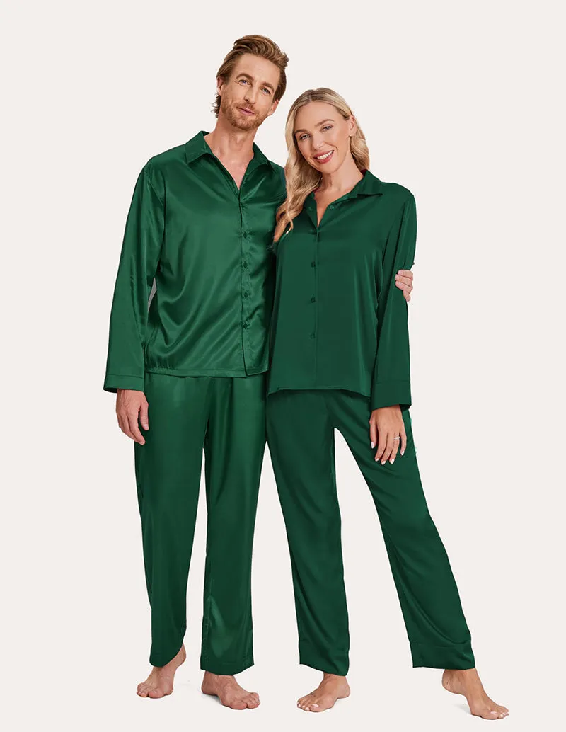 Ekouaer Silk Satin Matching Couples Pajamas Set (US Only)