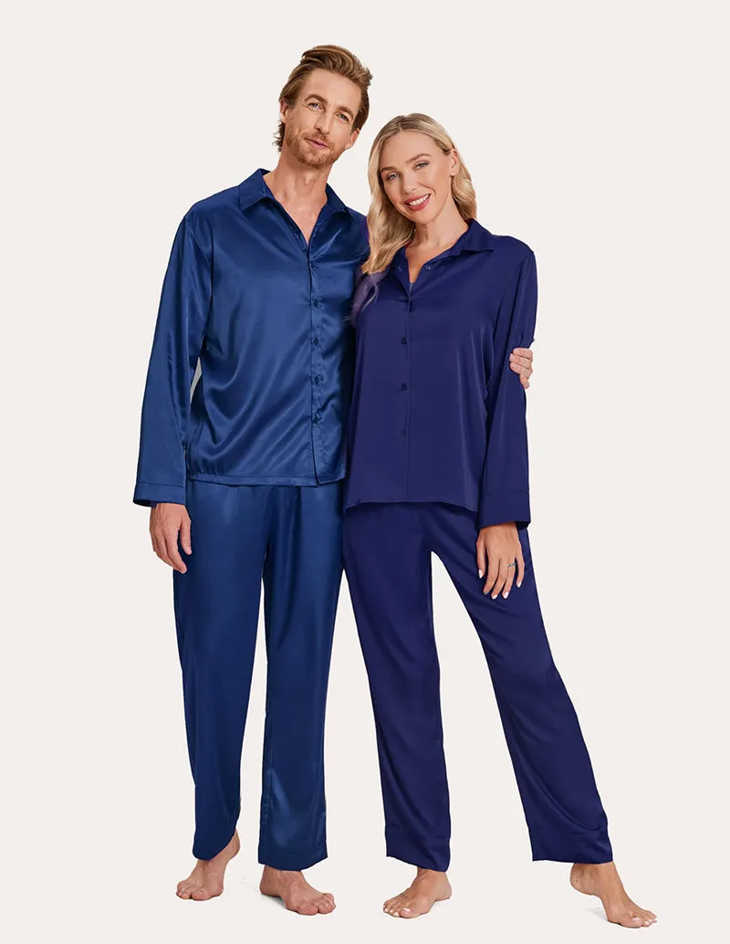 Ekouaer Silk Satin Matching Couples Pajamas Set (US Only)