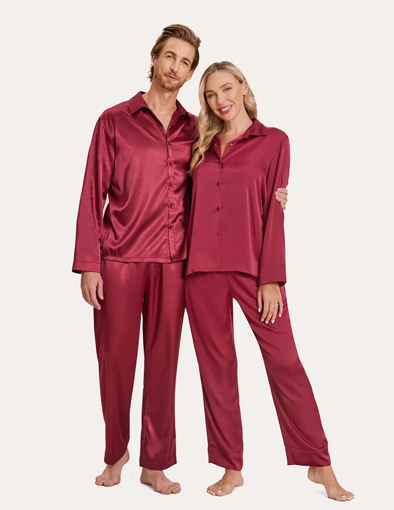 Ekouaer Silk Satin Matching Couples Pajamas Set (US Only)