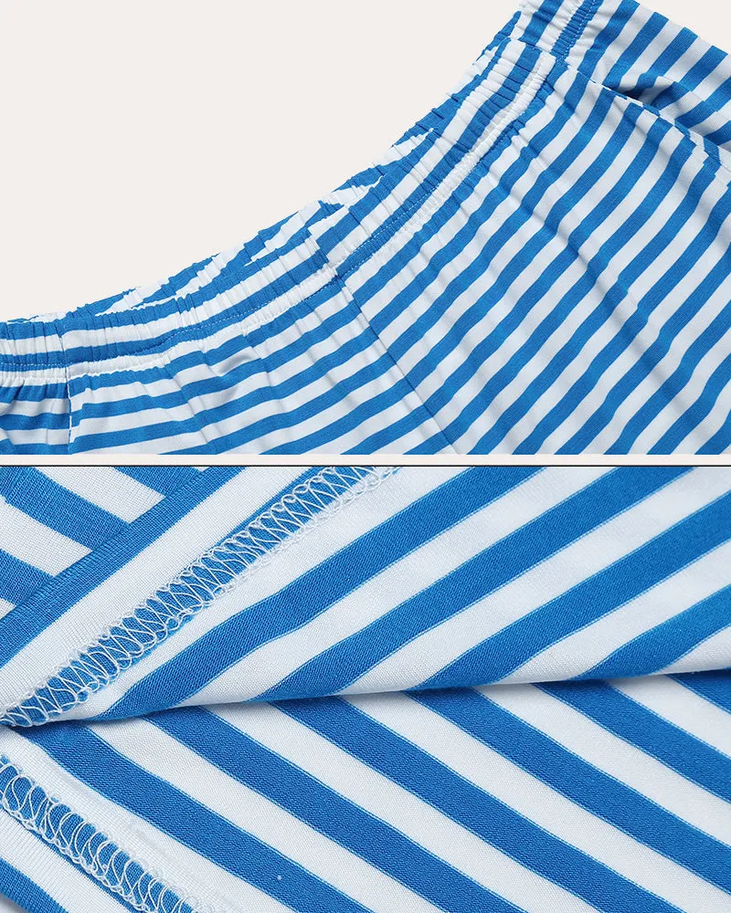 Ekouaer Striped Short Sleeve Pajama Set (US Only)