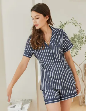 Ekouaer Striped Silky-smooth Pajama Set (US Only)