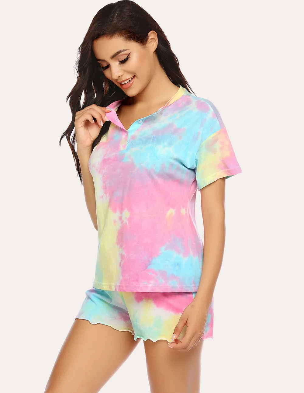 Ekouaer Tie Dye Pajamas Set (US Only)