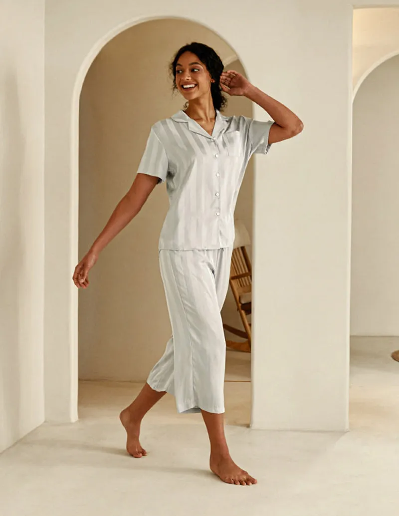 Ekouaer Women Silk Satin Pajamas Button Down Lounge Sets (US Only)