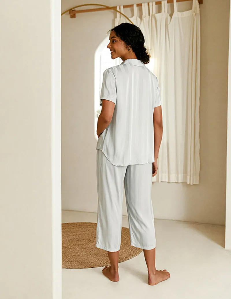 Ekouaer Women Silk Satin Pajamas Button Down Lounge Sets (US Only)