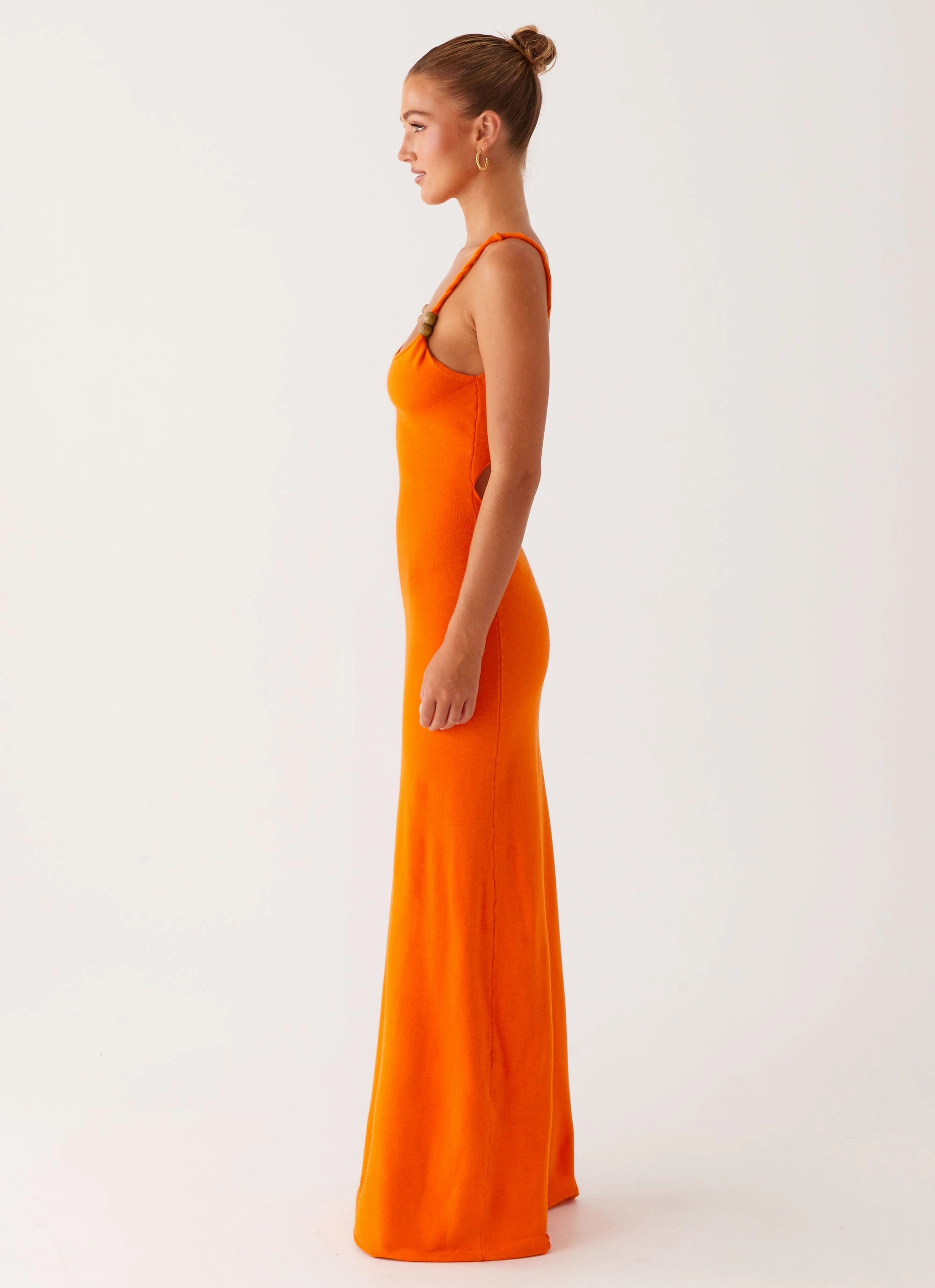 Lounge Moment Elaina Knit Maxi Dress - Orange