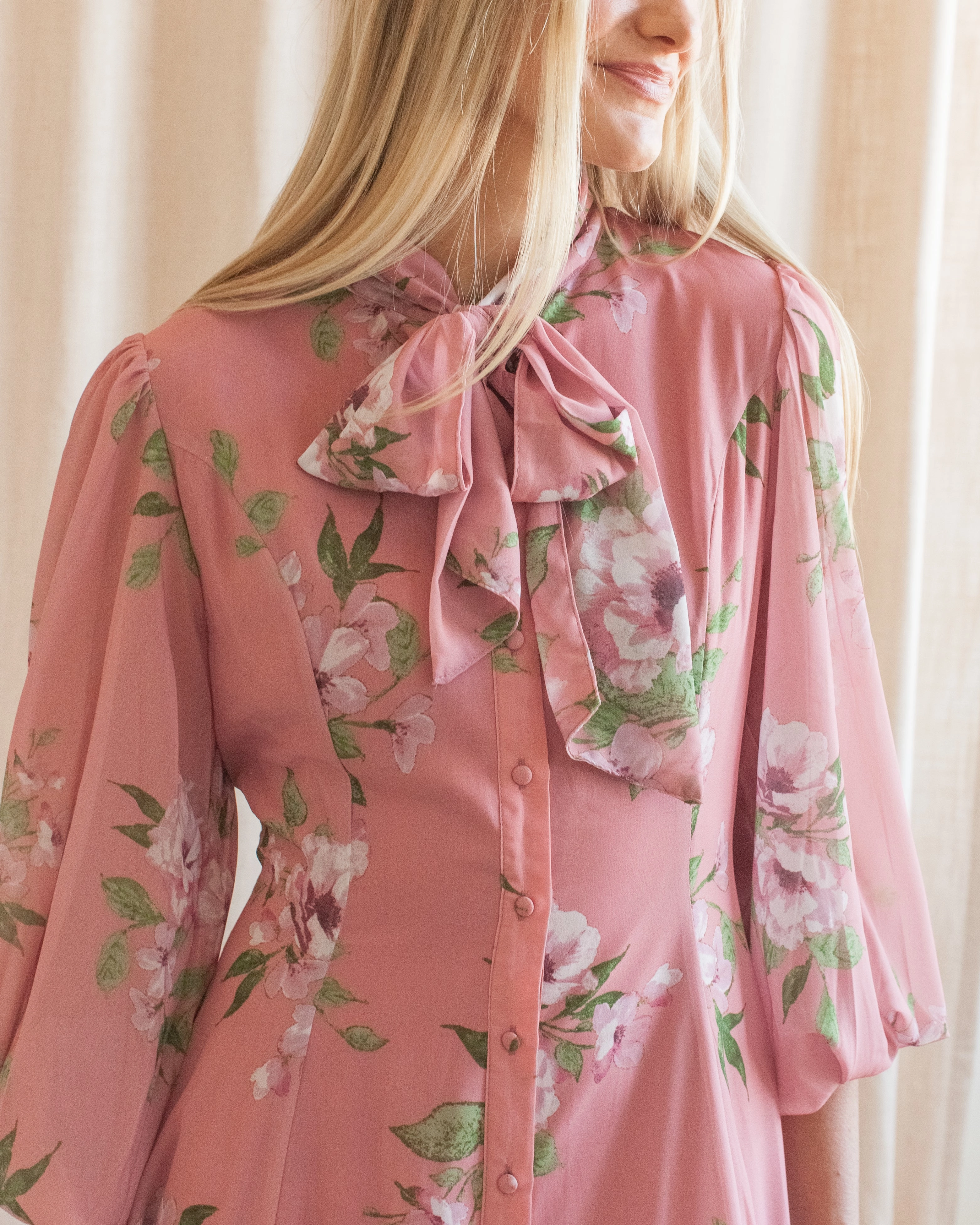 Elaine Floral Midi Dress Office Smart Minimal Tone