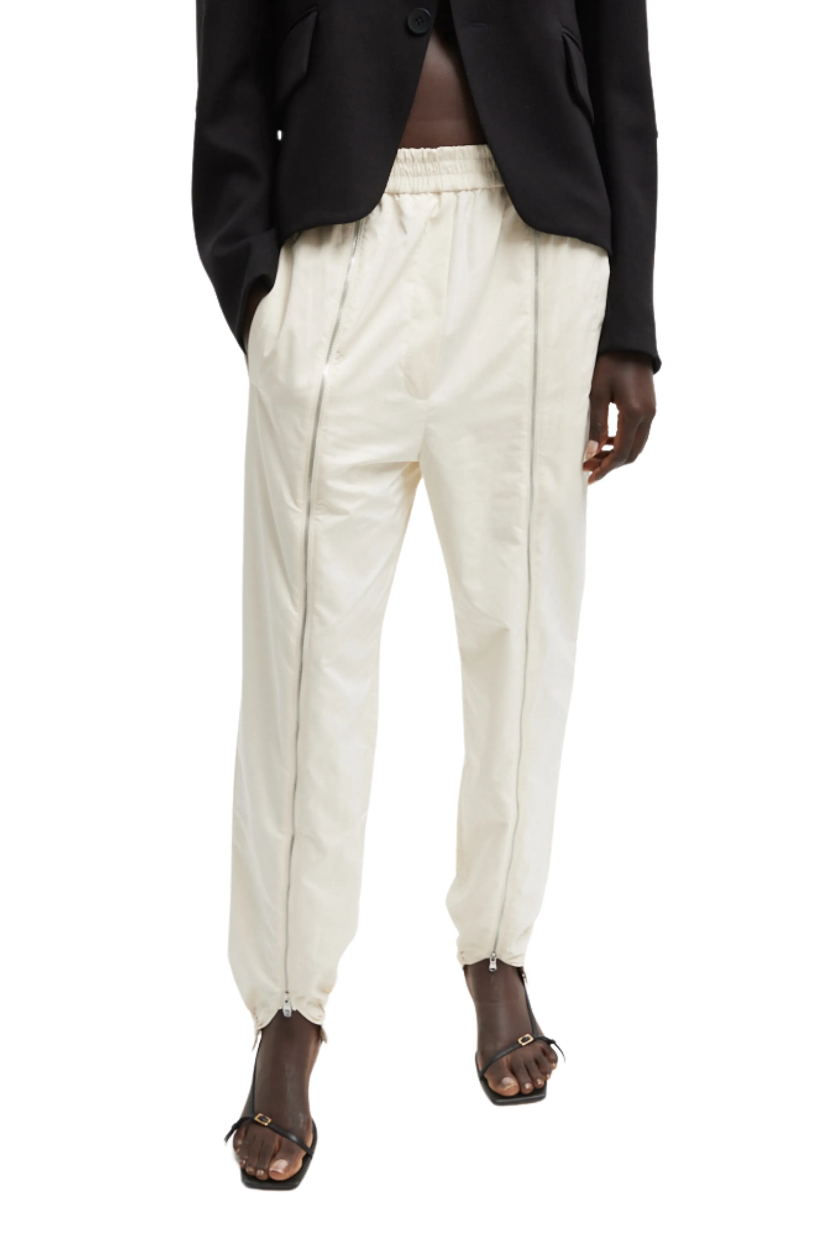 Nylon Zipper Jogger in Ivory Tagless label Outdoor Adventure
