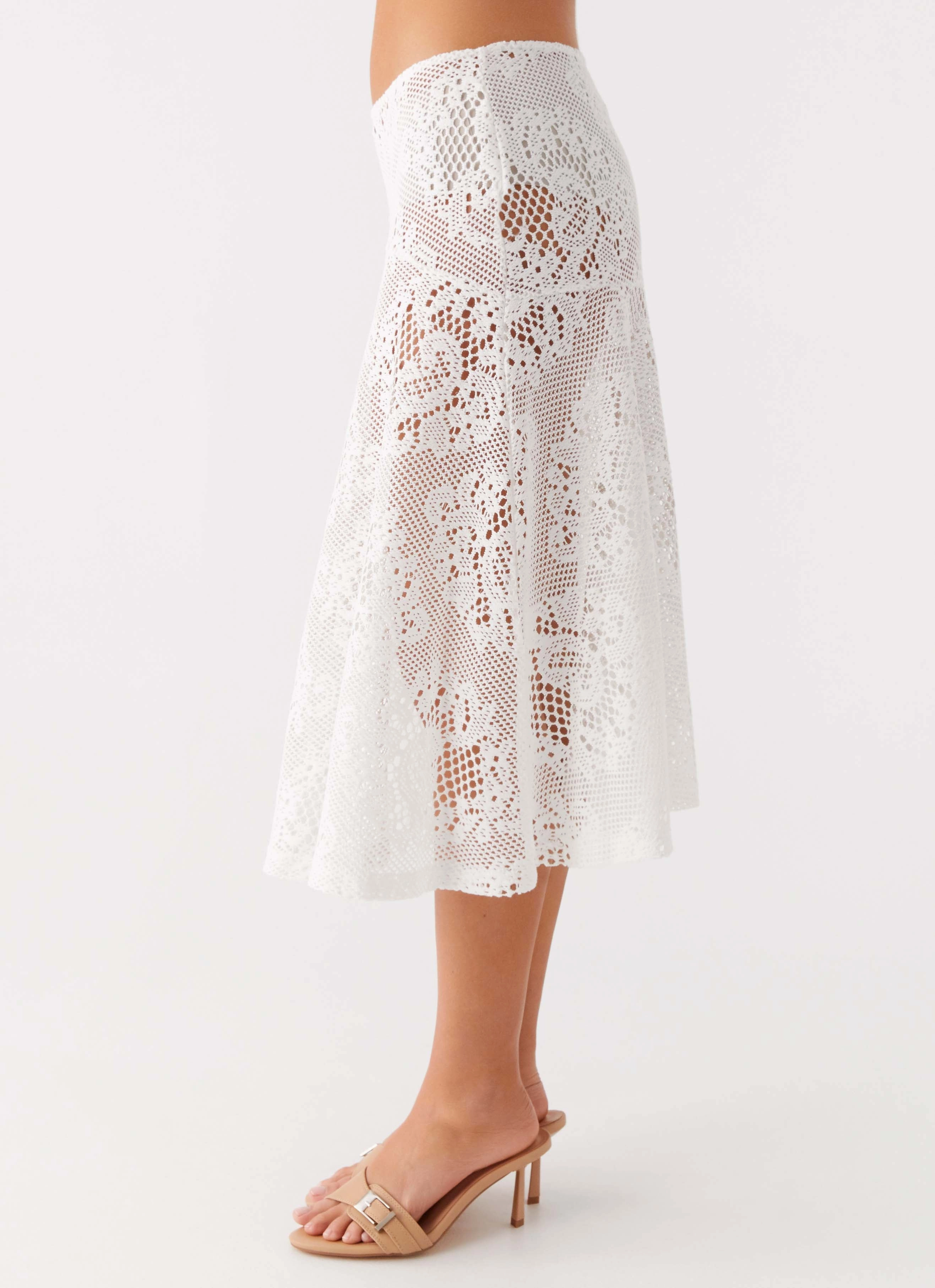 Virelle Lace Midi Skirt - Ivory Easy Layers