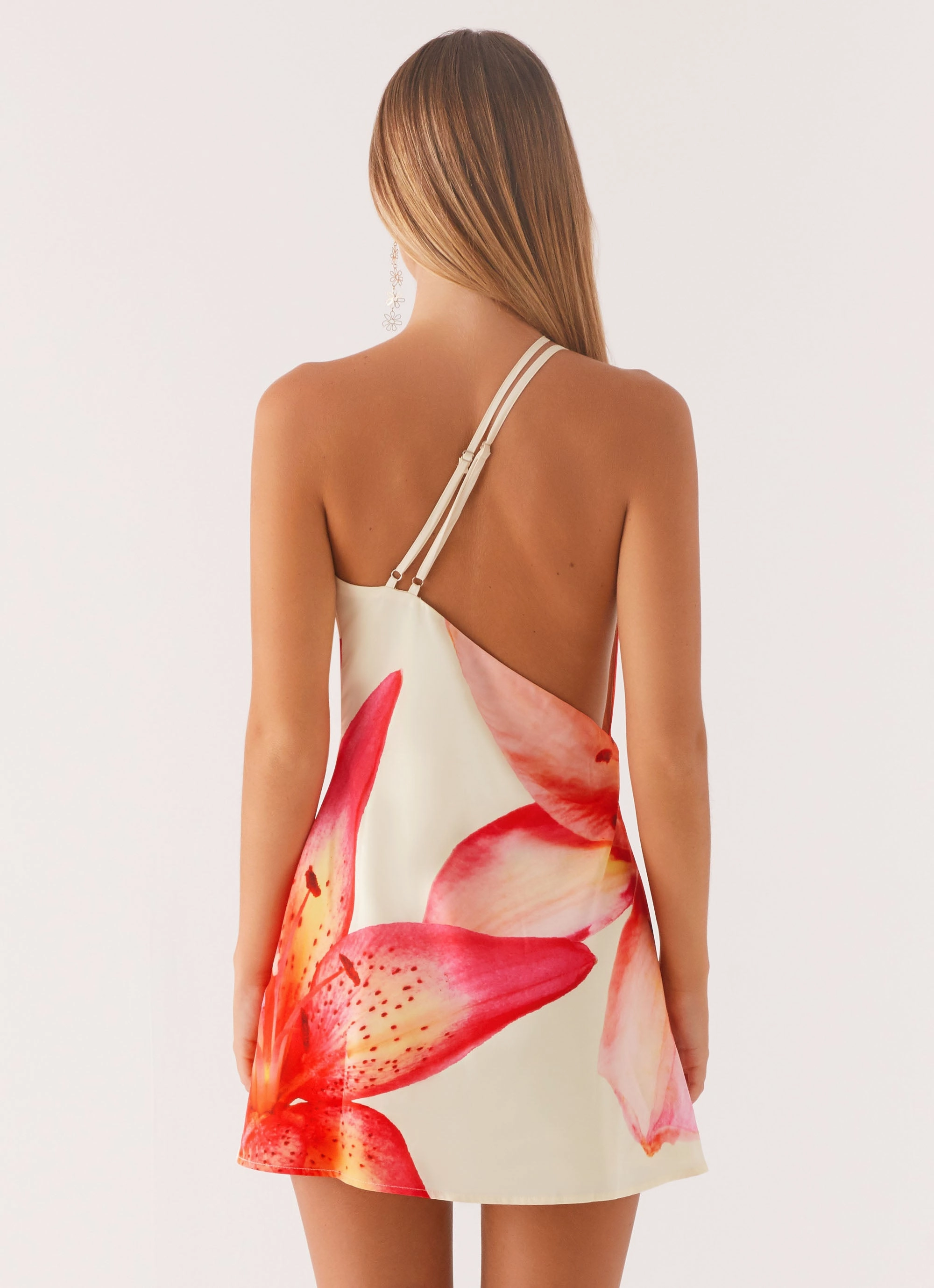 Subtle Shimmer Cozy Vibes Aiva Mini Dress - Yellow Floral