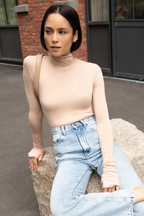 Eloise Sheer Turtleneck Retro Style