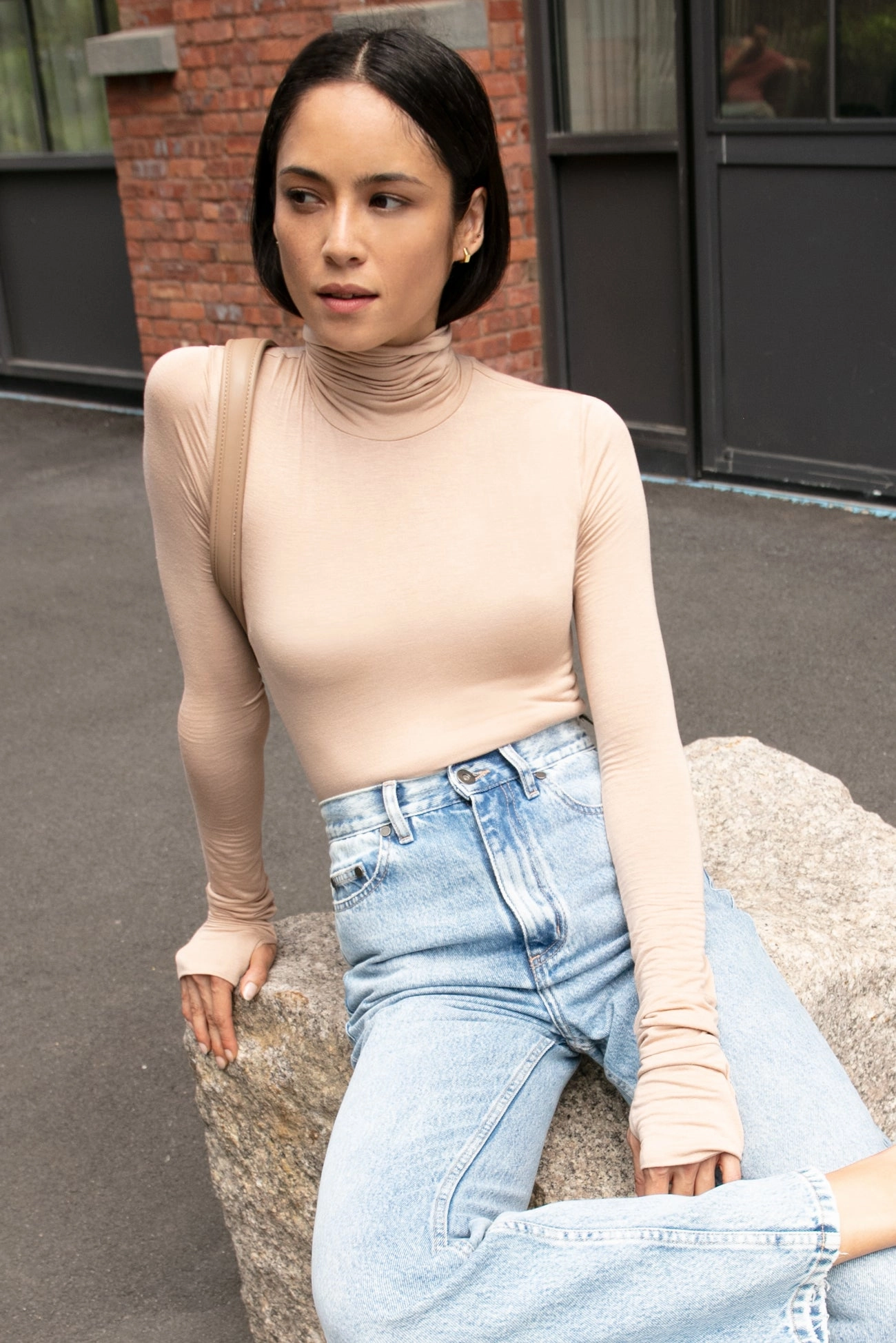 Eloise Sheer Turtleneck Retro Style