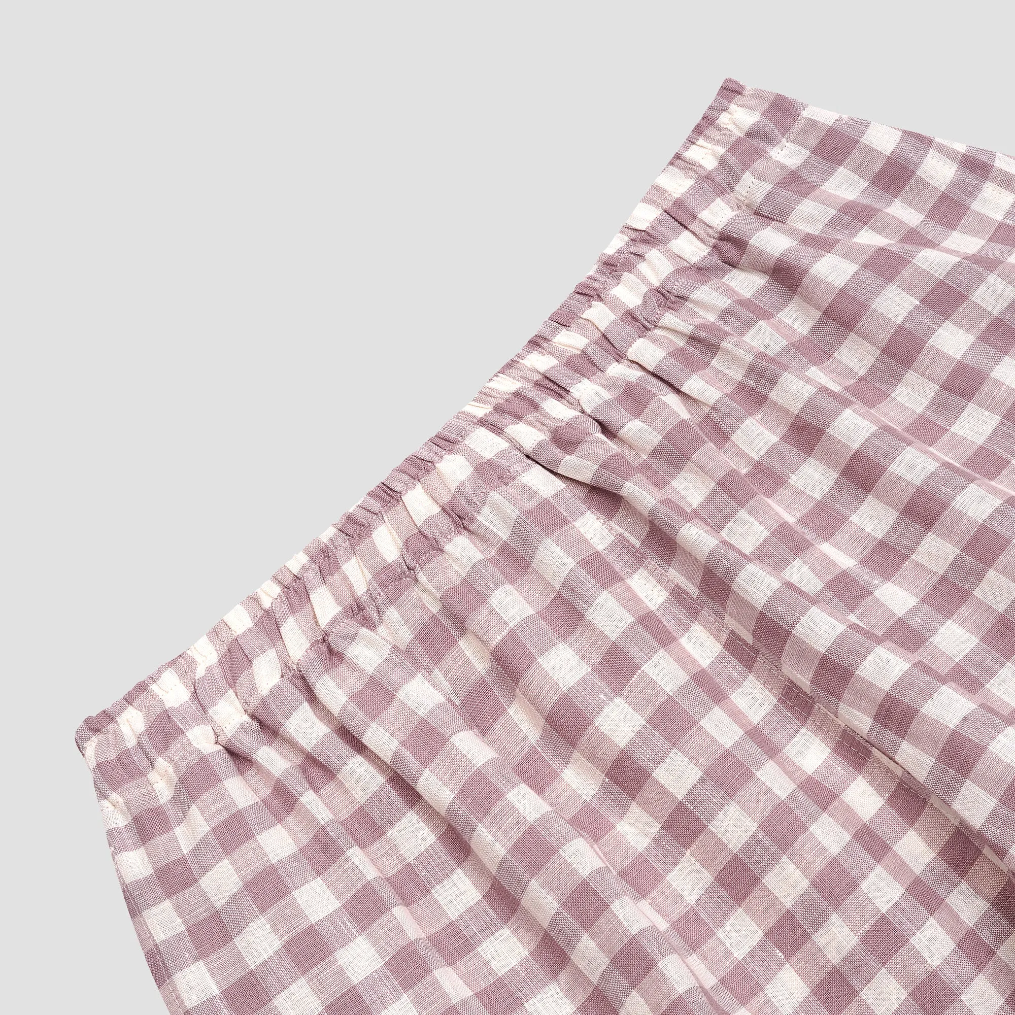 Elderberry Gingham Linen Women's Pajama Shorts