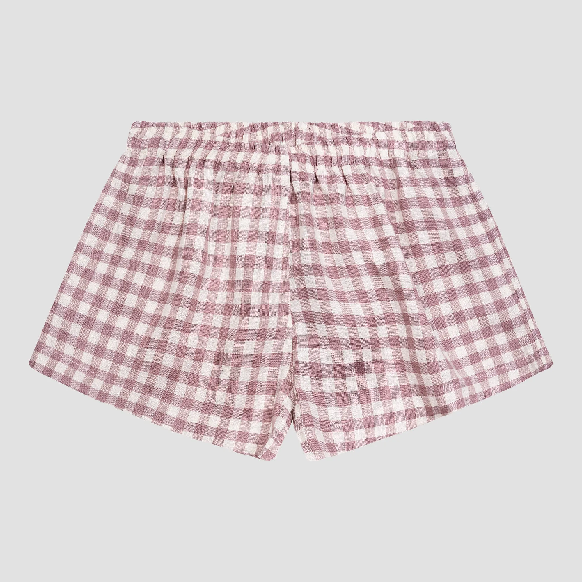 Elderberry Gingham Linen Women's Pajama Shorts