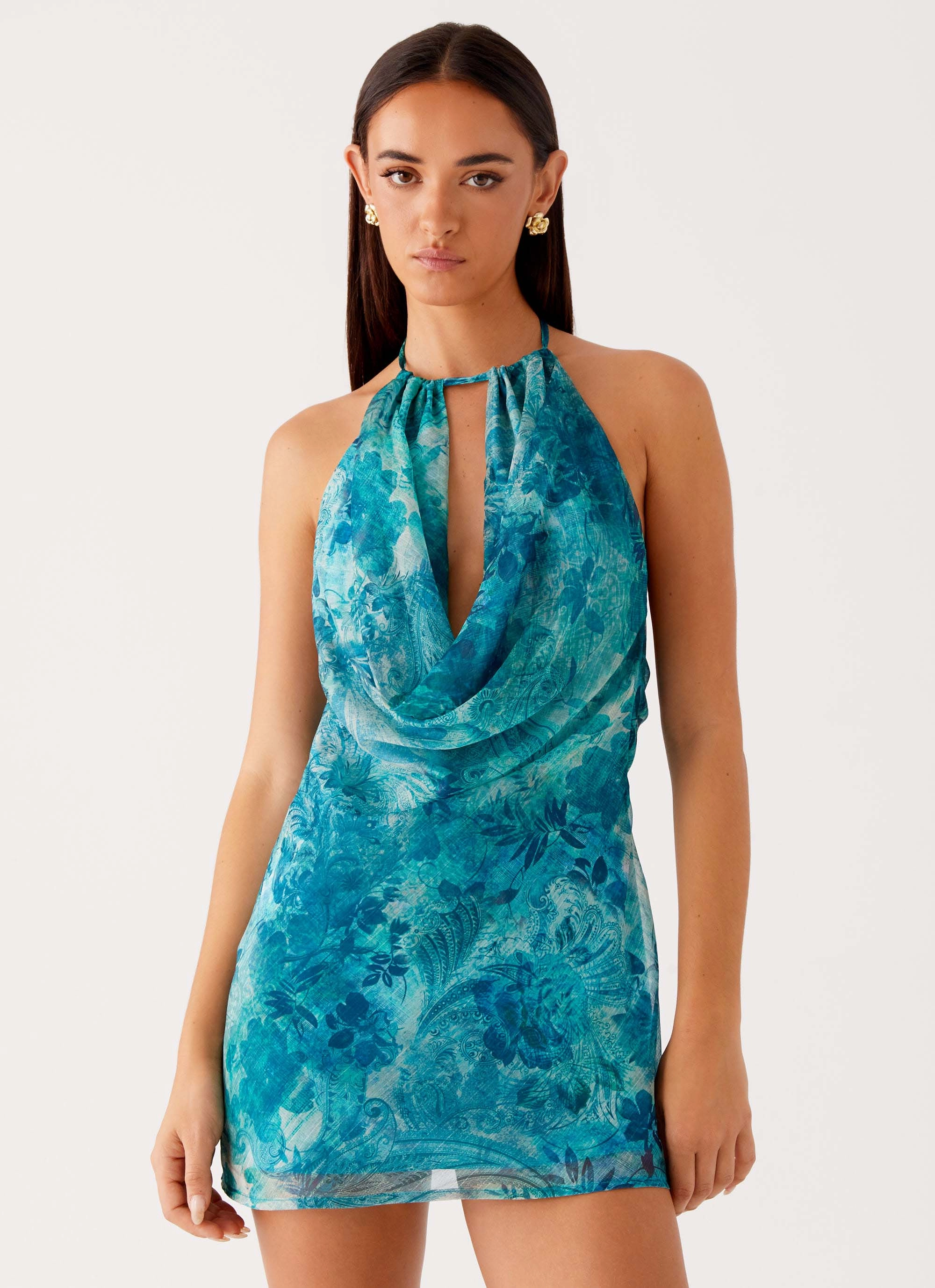 Ele Mini Dress - Teal Luxury Trim