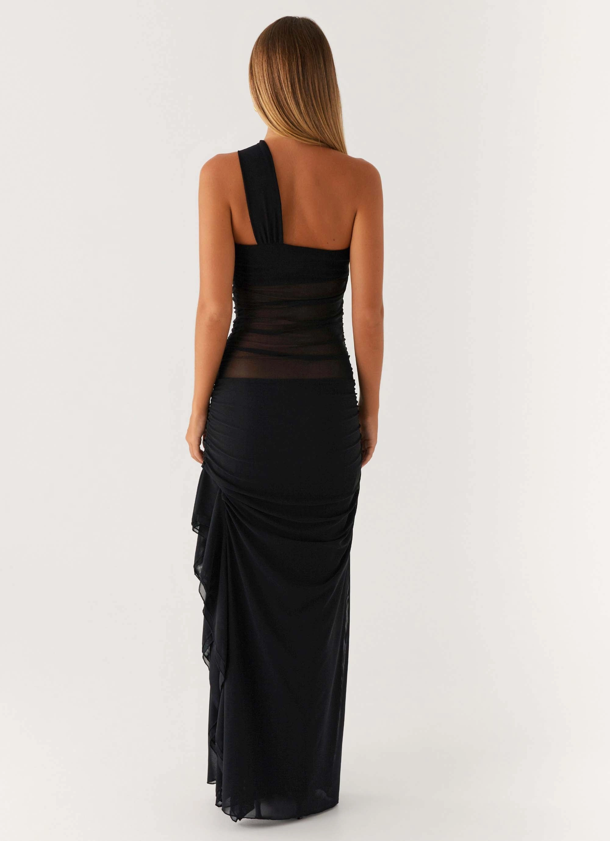 Work Friendly Trend Texture Fiona Maxi Dress - Black