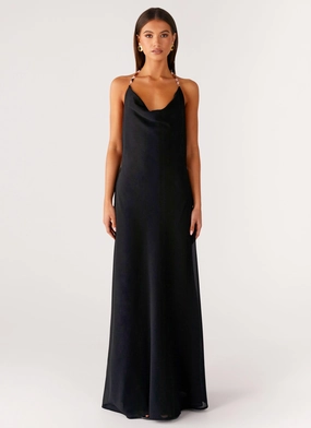 Minimal Mood Morning Crush Cowl Maxi Dress - Black