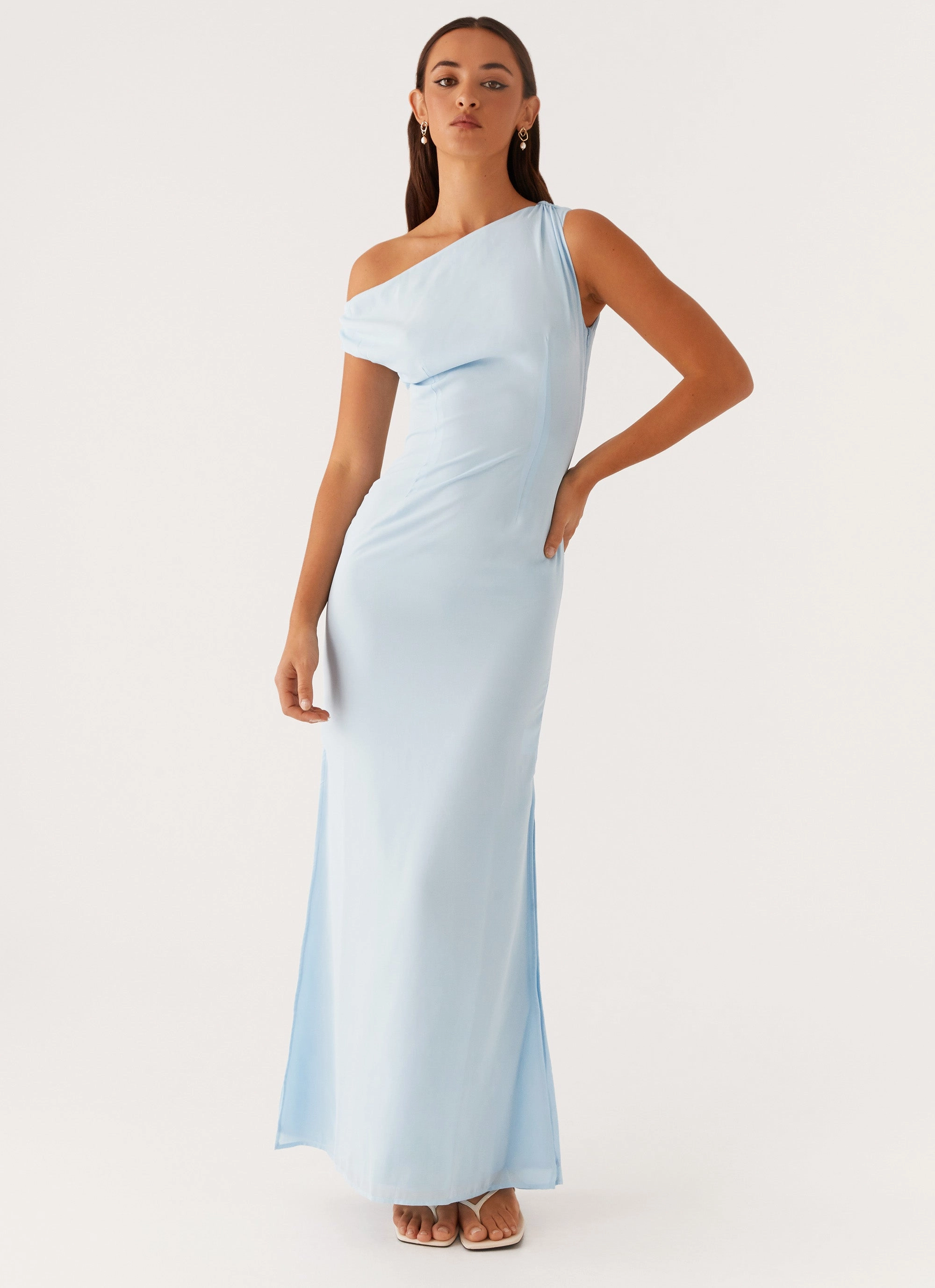 Wrap Charm Night Party Dinner Date Maxi Dress - Blue