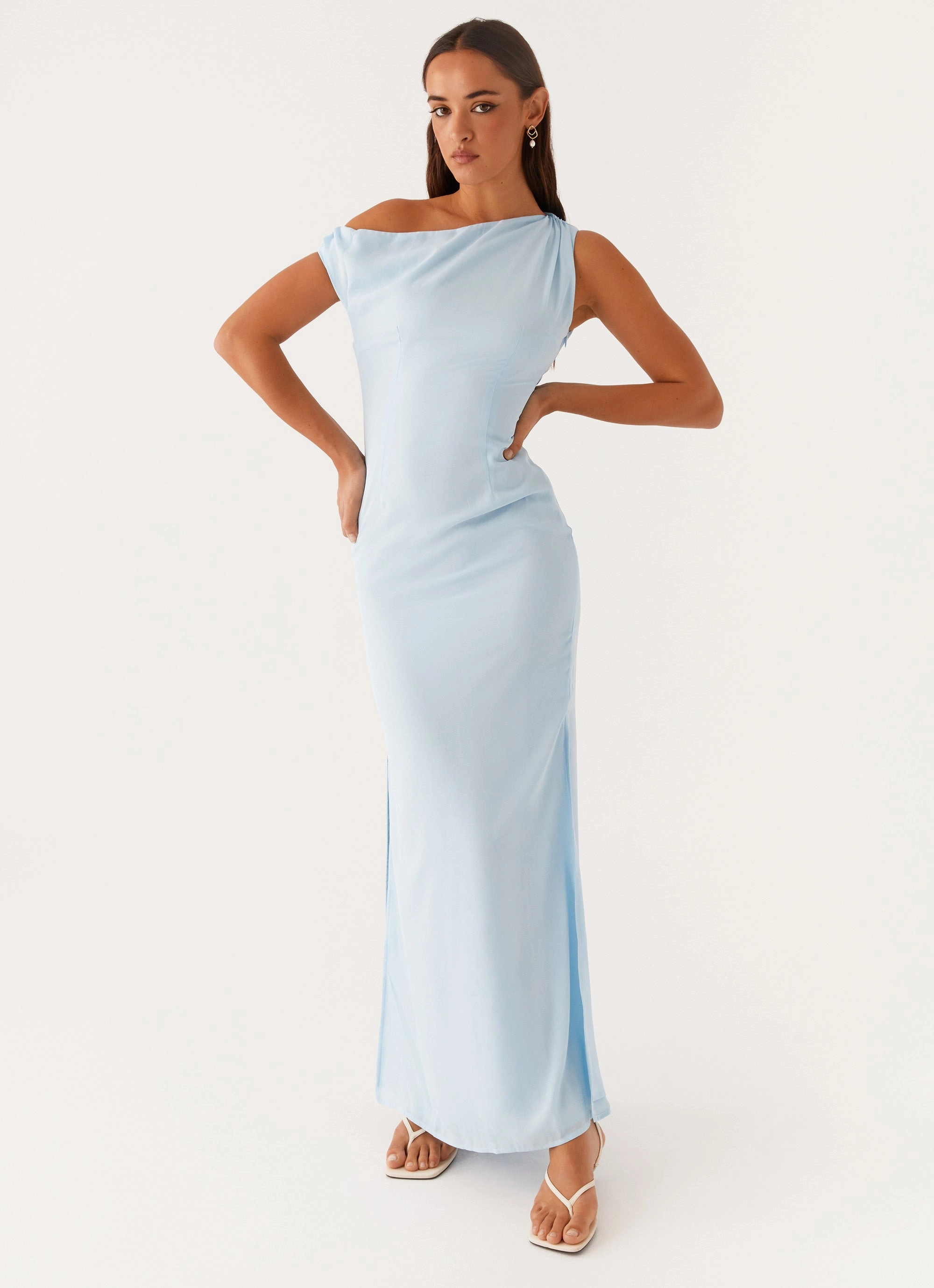 Mid Fit Dinner Date Maxi Dress - Blue