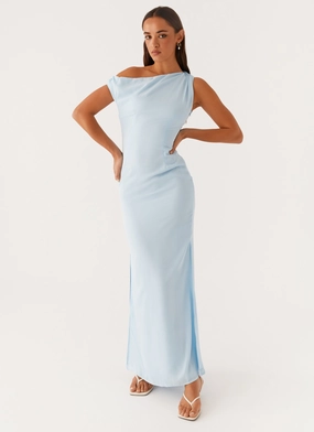 Mid Fit Dinner Date Maxi Dress - Blue