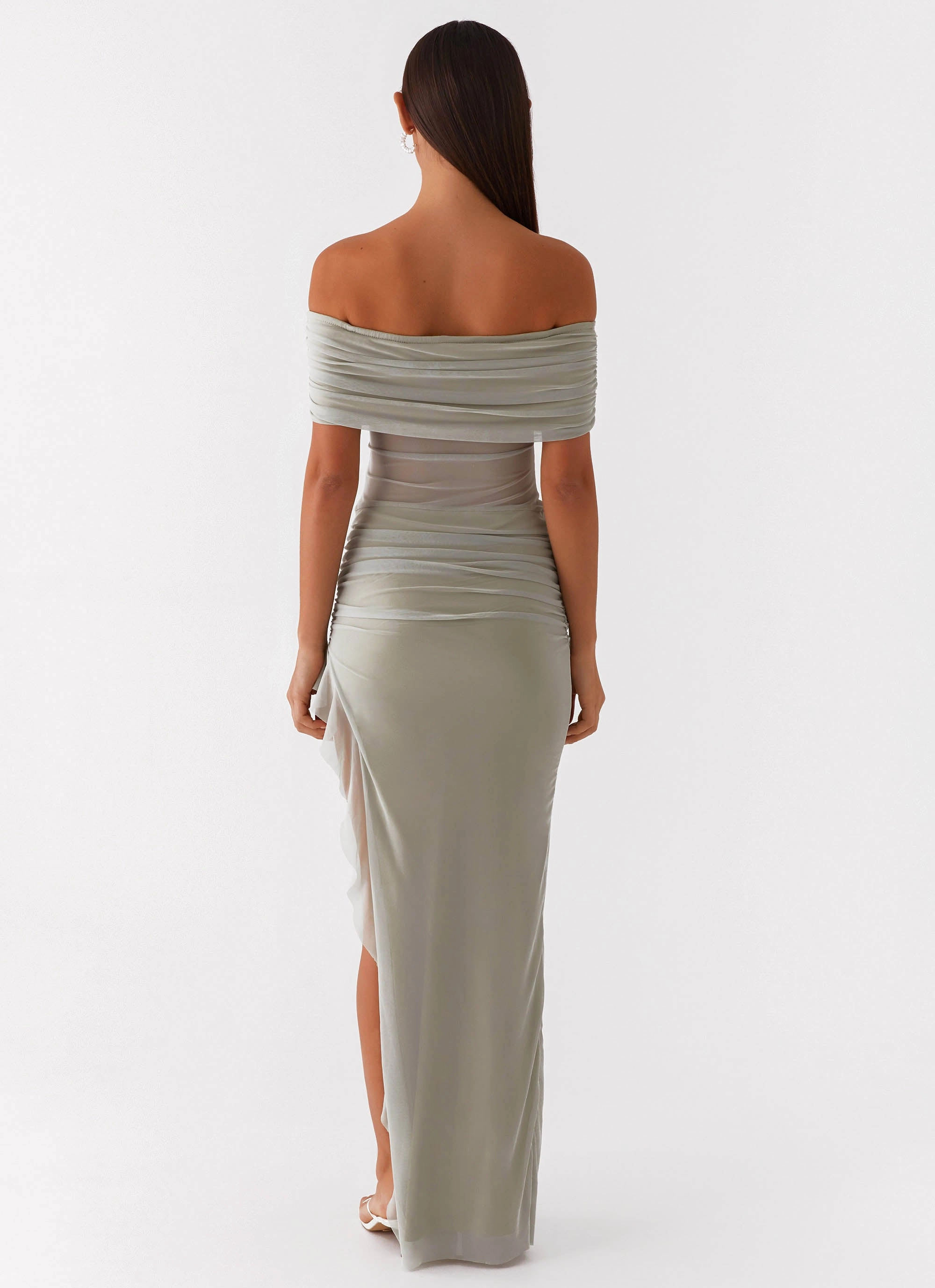 Free Step Bare Glow Nelly Off Shoulder Maxi Dress - Pistachio