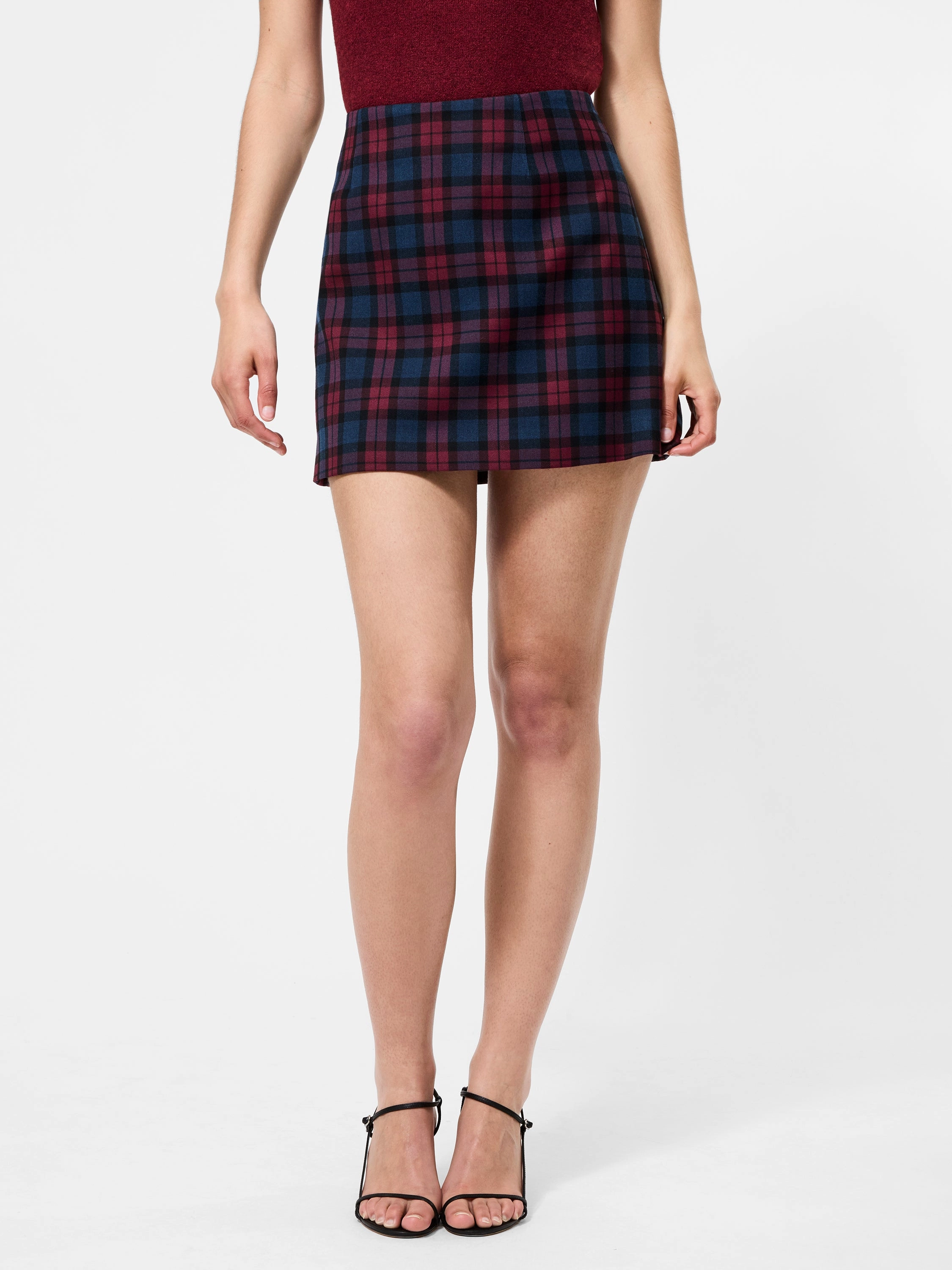 Melba Plaid Suiting Mini Skirt Hip Skimming