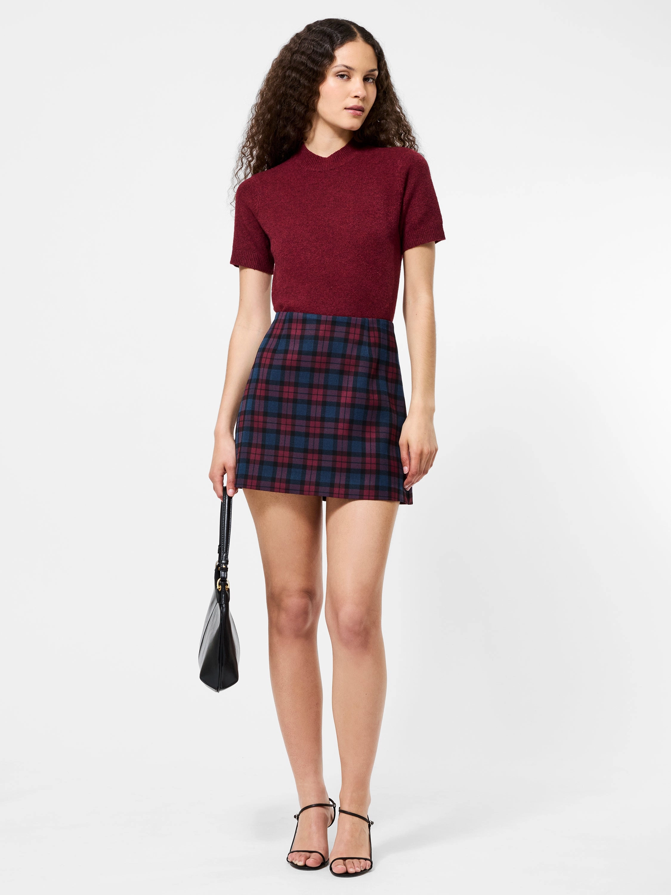 Melba Plaid Suiting Mini Skirt garden party