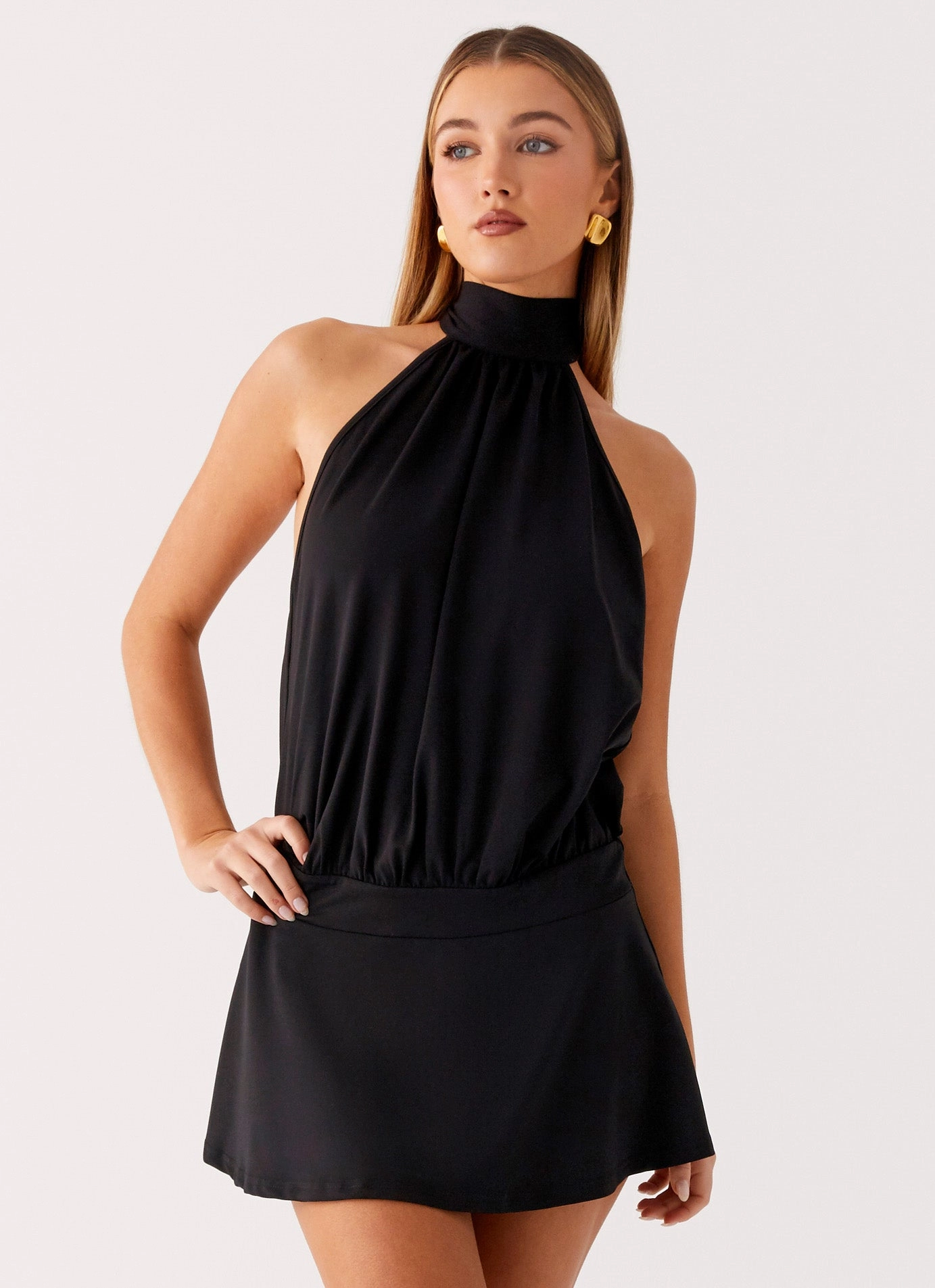 Seasonal Layering Elegant Touch Valor Mini Dress - Black