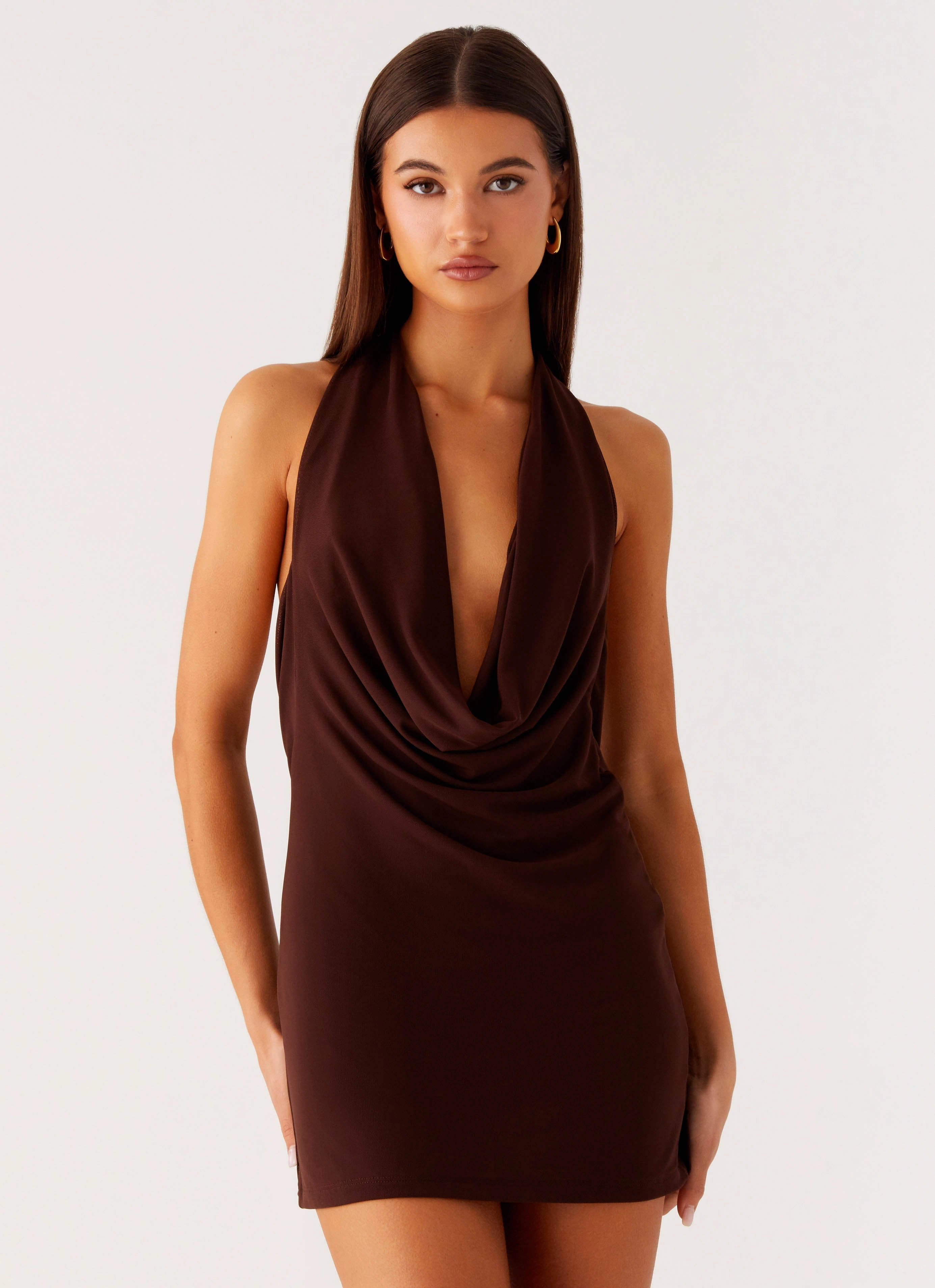 Saffron Skies Mini Dress - Chocolate PlushLining