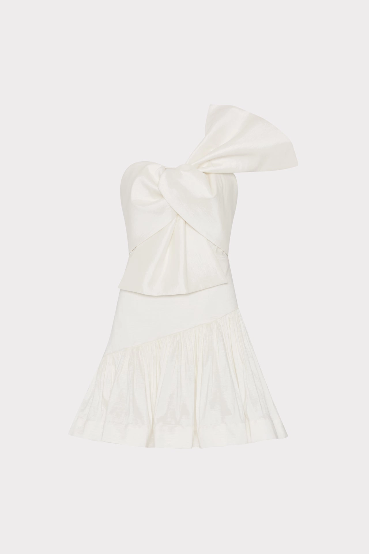 Subtle Stitch Flexible Waist Harley Bow Taffeta Mini Dress