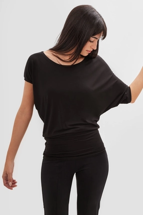 Elena Top Self Fabric Tie Double Layered Fabric