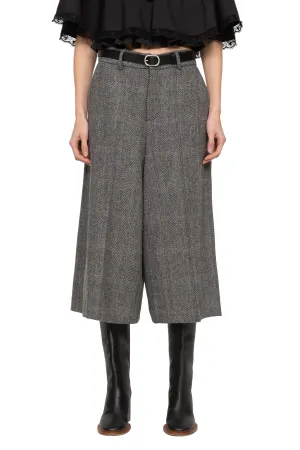 Eleni Culotte Pants with Leather Belt Soft Fabric