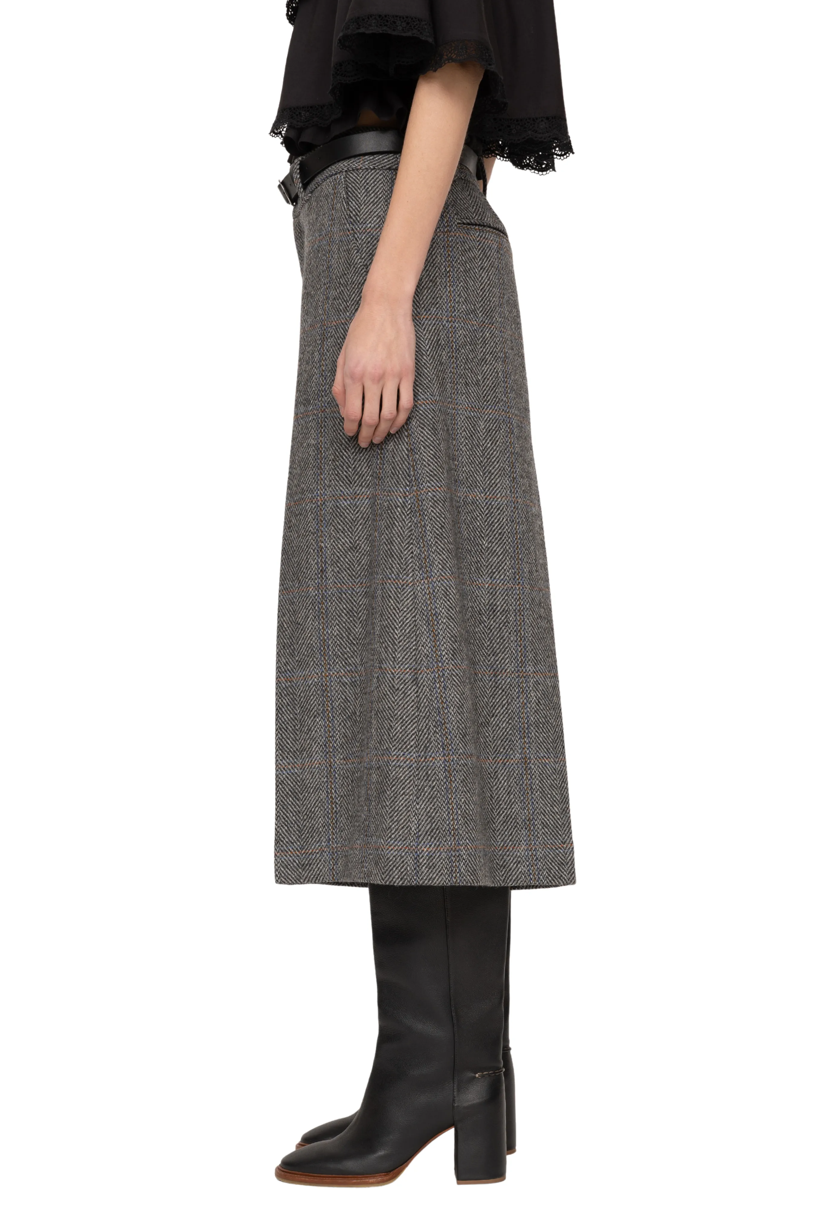 Adaptive Fit Eleni Culotte Pants with Leather Belt