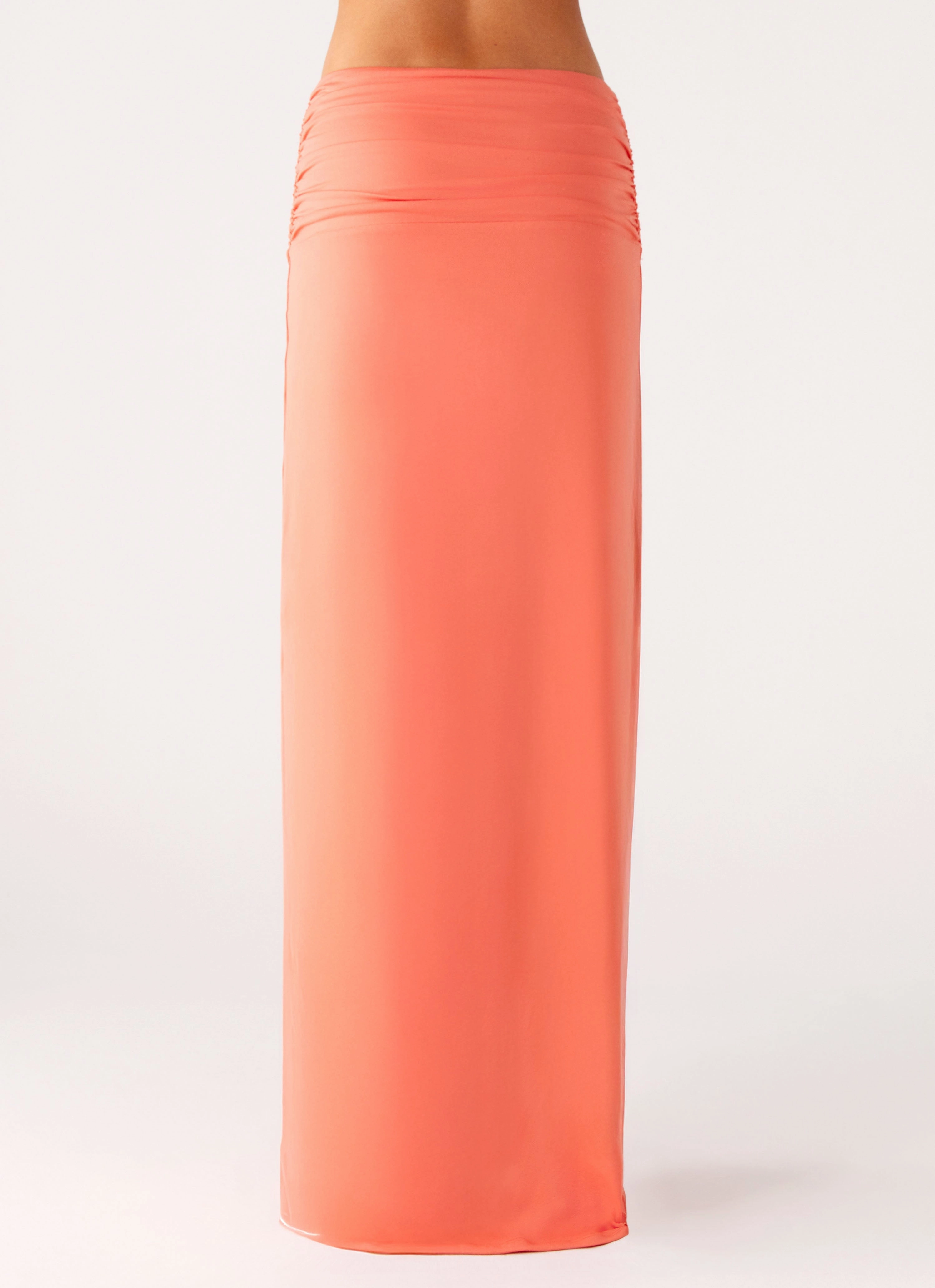 Elisabetta Maxi Skirt - Coral Biodegradable Fabric