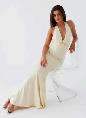 Eliza Rose Maxi Dress - Yellow Glam Feel Anytime Wear