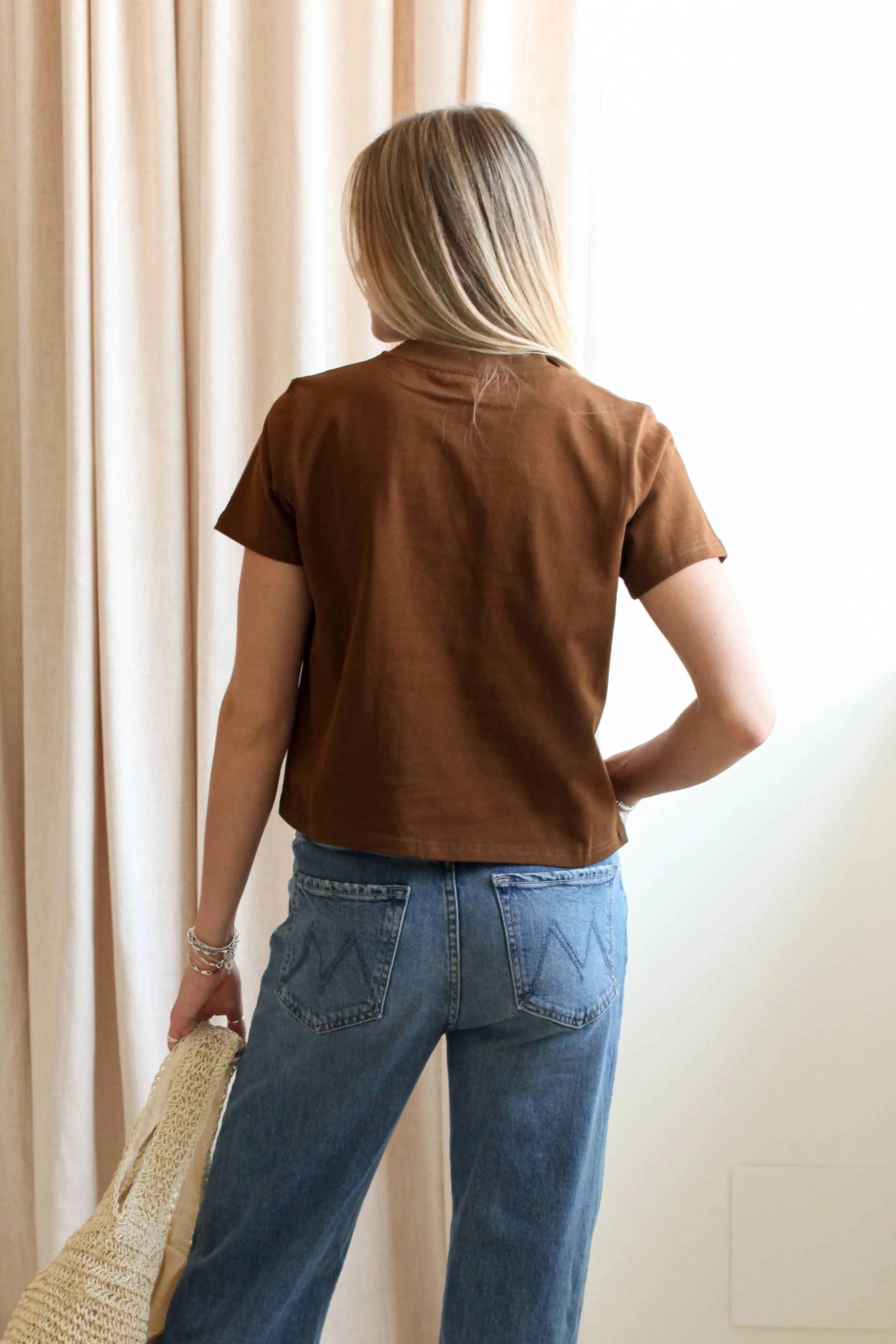 Elliot Tee- Brown Compact Jacquard Weave