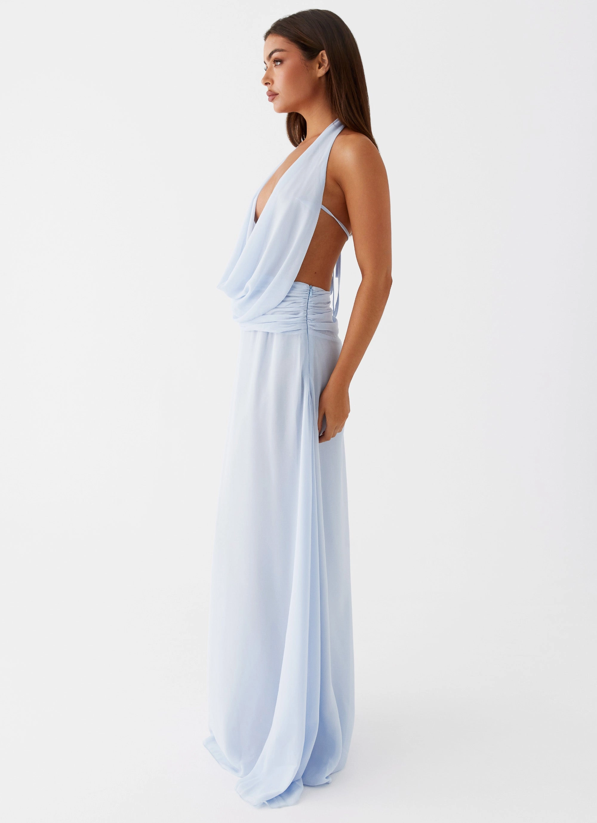 Elysia Chiffon Maxi Dress - Baby Blue Work Ready