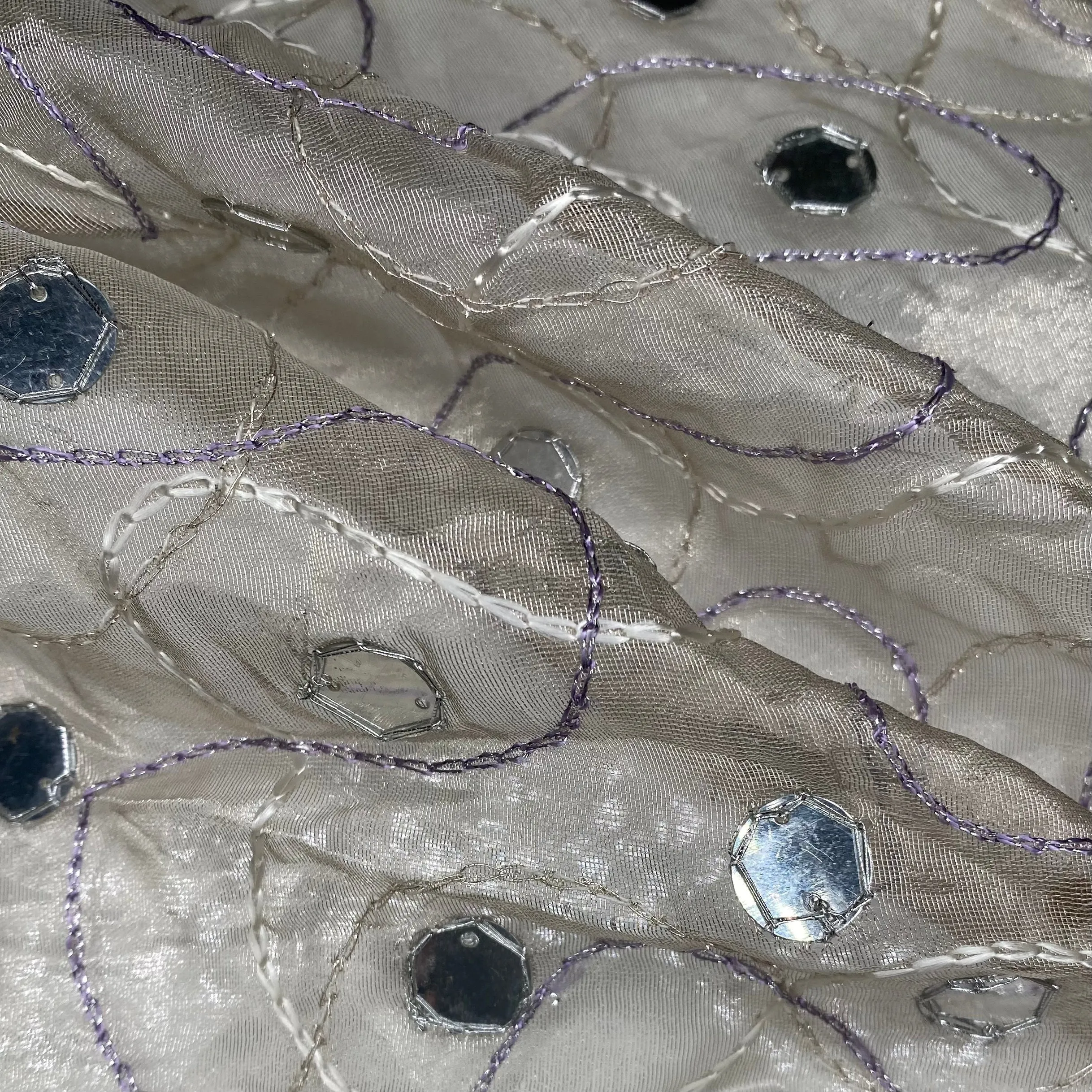 Embroidered Sequin Silk Organza - Black