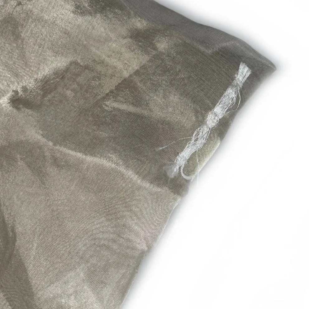 Embroidered Silk Organza - Silver/White